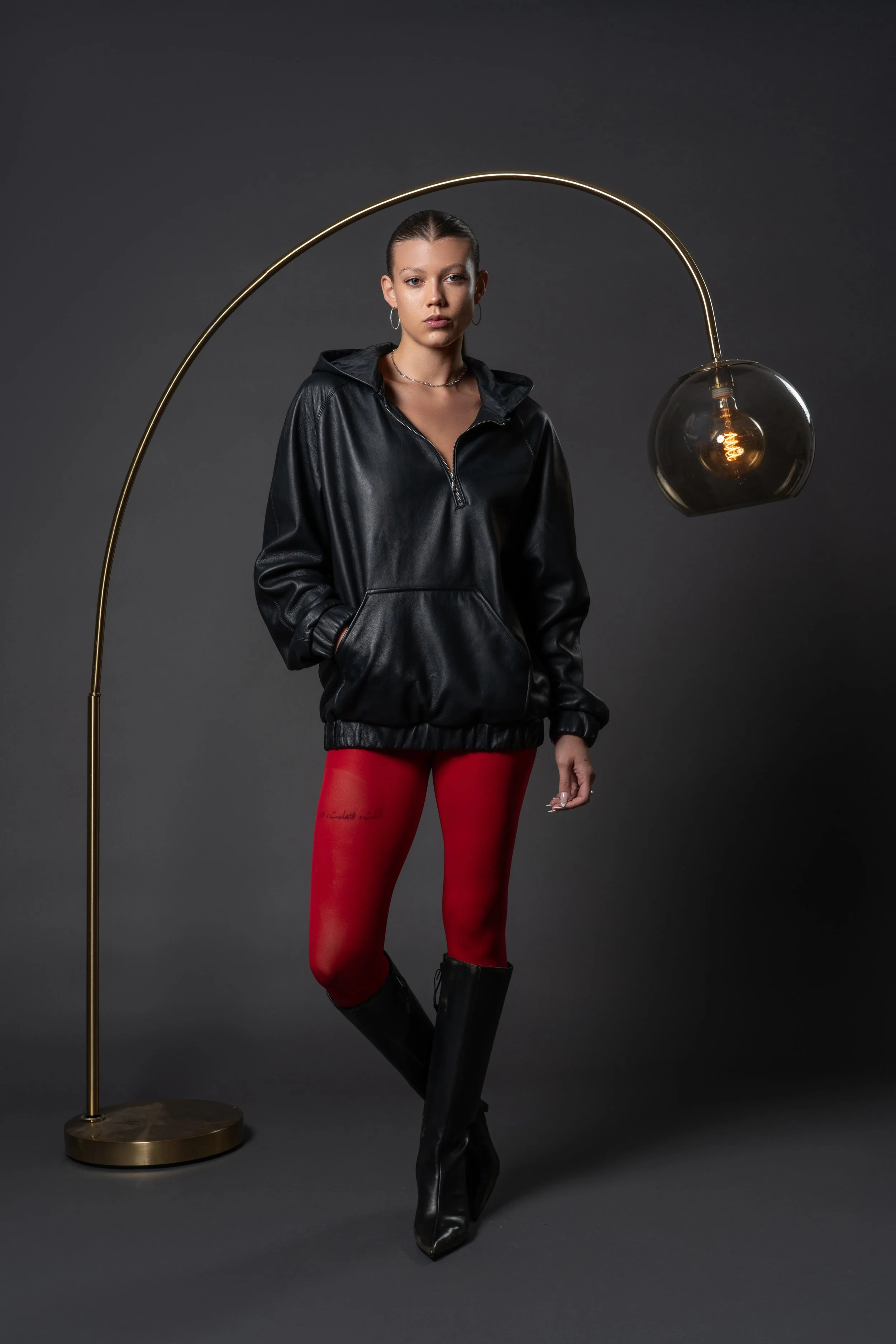 Leather Hoodie