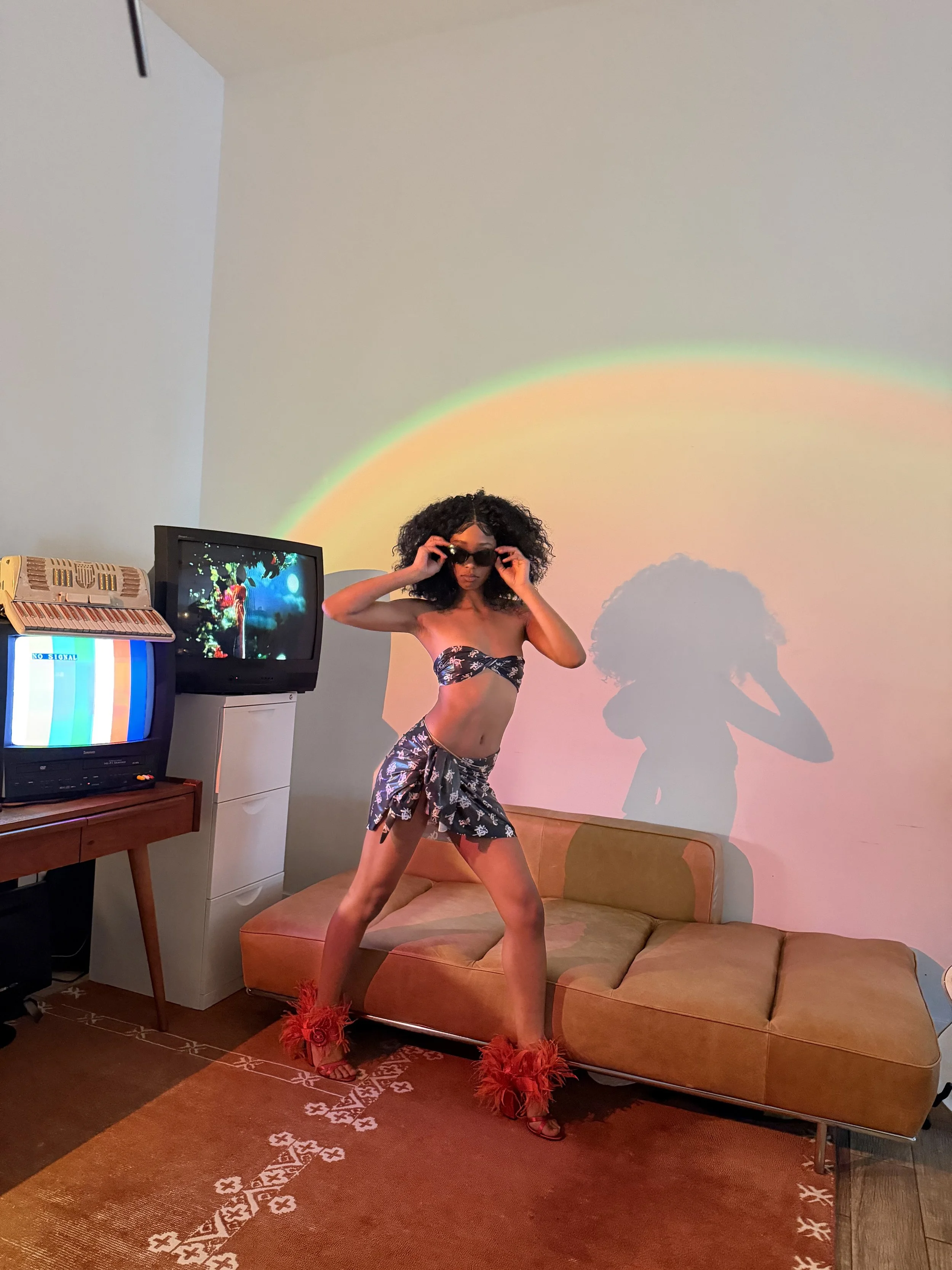 Bandeau Twist Bra Top in Mandarin