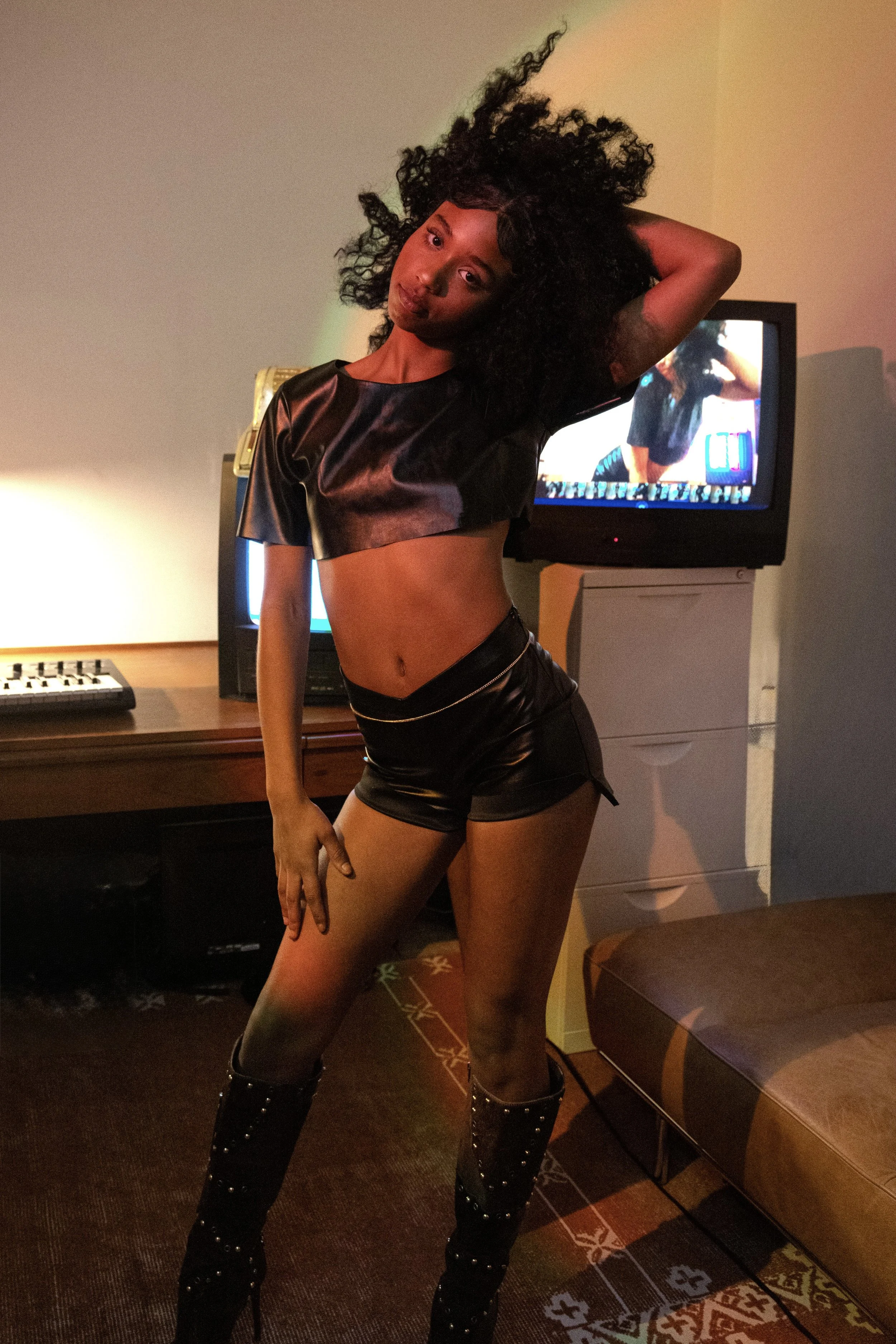 Vegan Leather Micro Shorts