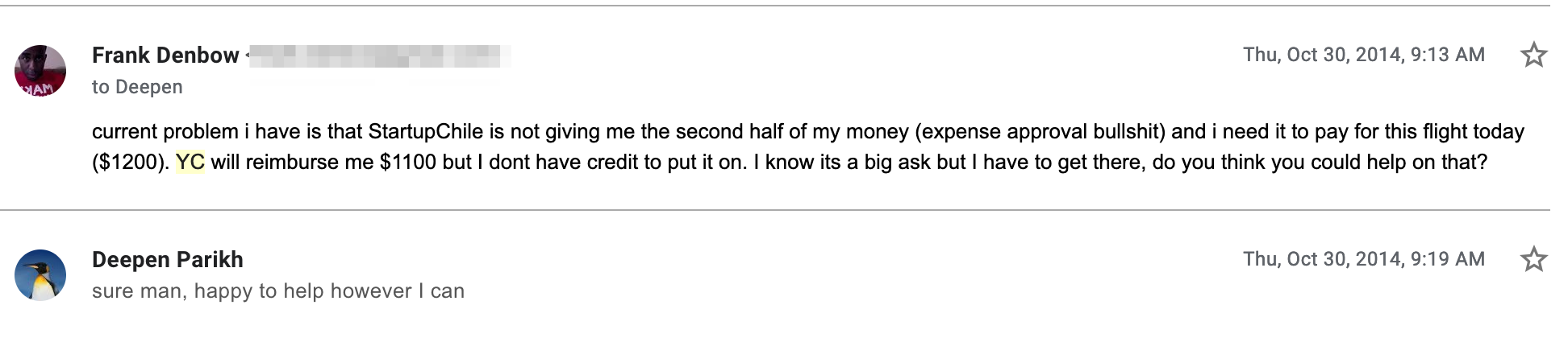Get yourself a friend/investor like Deepen Parikh. He is a real one.