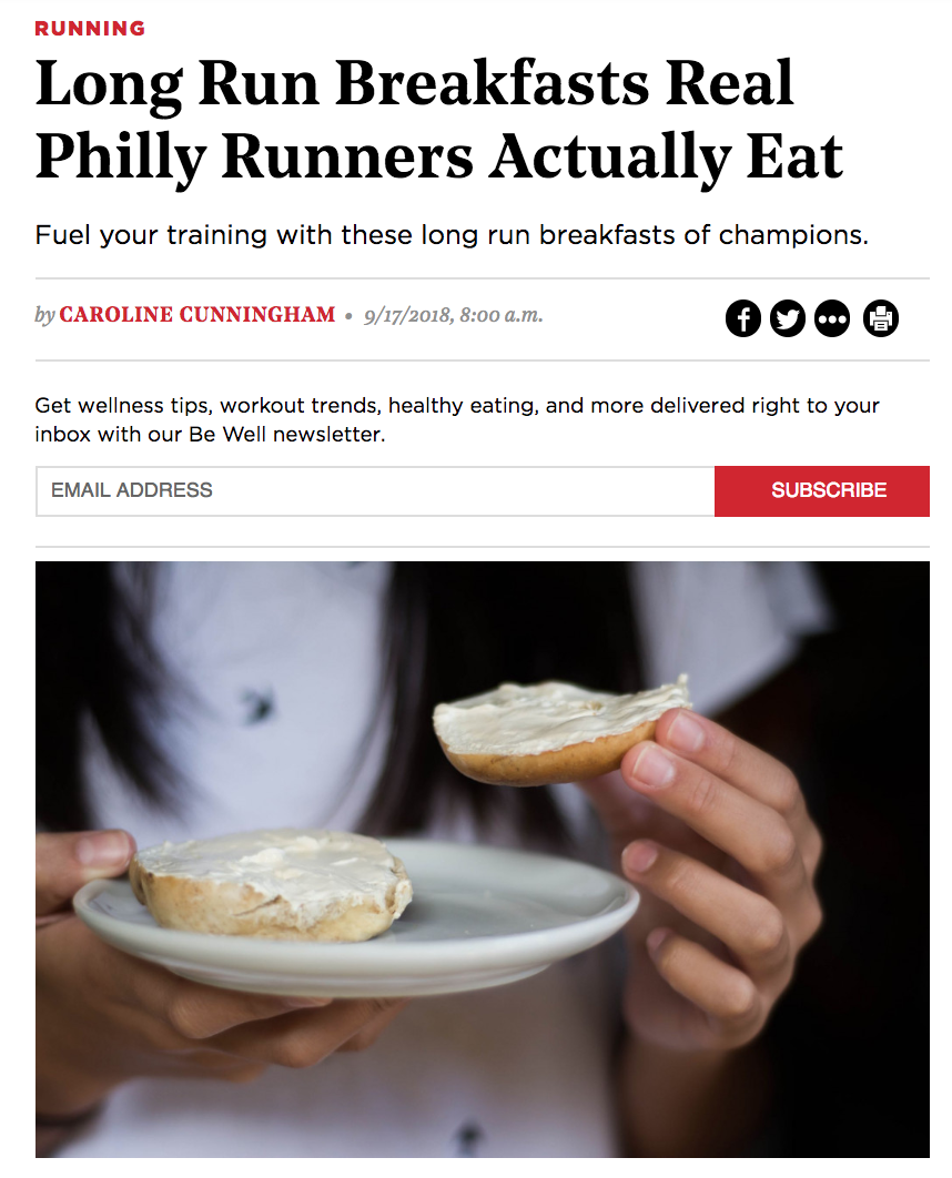 Fueling yourself with the proper foods before a big race or even a casual jog is super important! Check out Ali's favorite foods to eat before a long run! She knows a thing or two about the topic being a 4X Ironman Triathlete and Certified IRONMAN Coach. Thanks Be Well Philly!