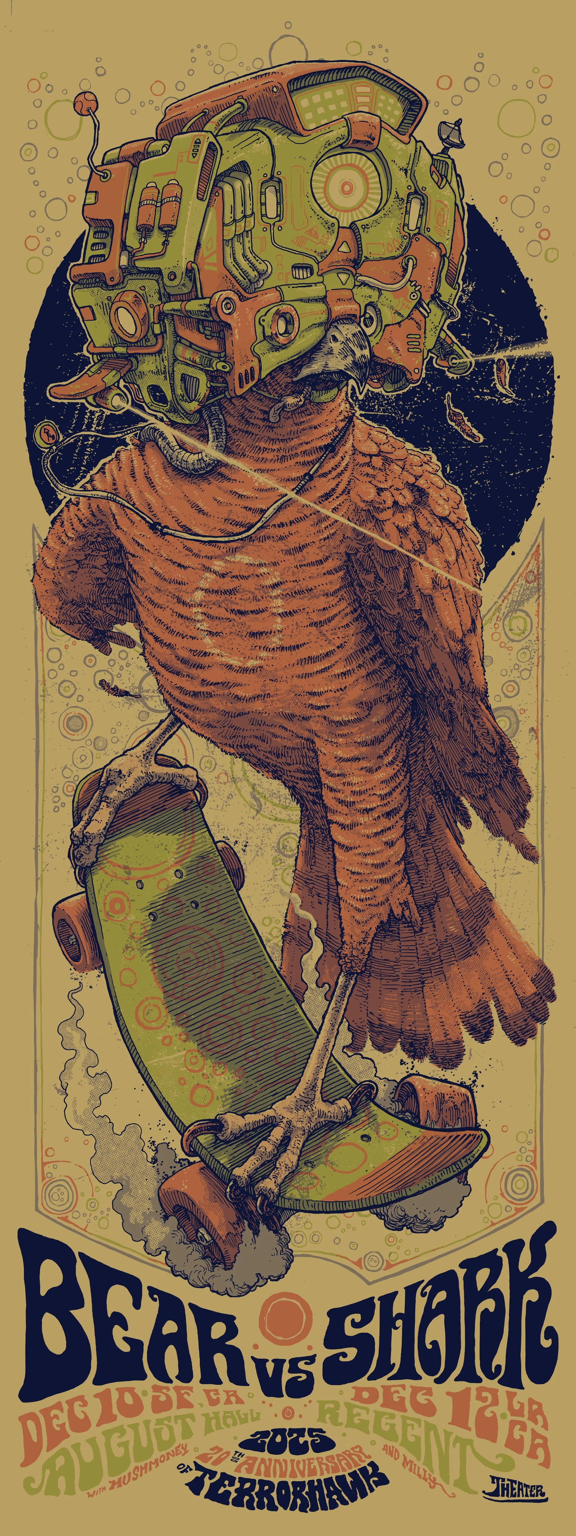  This is the poster I got to make for Michigan legends, Bear vs Shark and their two West Coast shows in late 2025! 