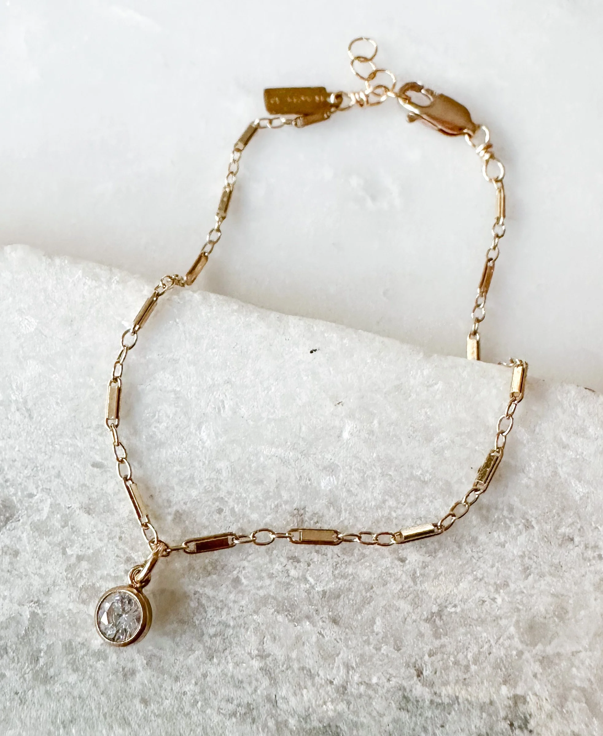 Cubic zirconia charm bracelet