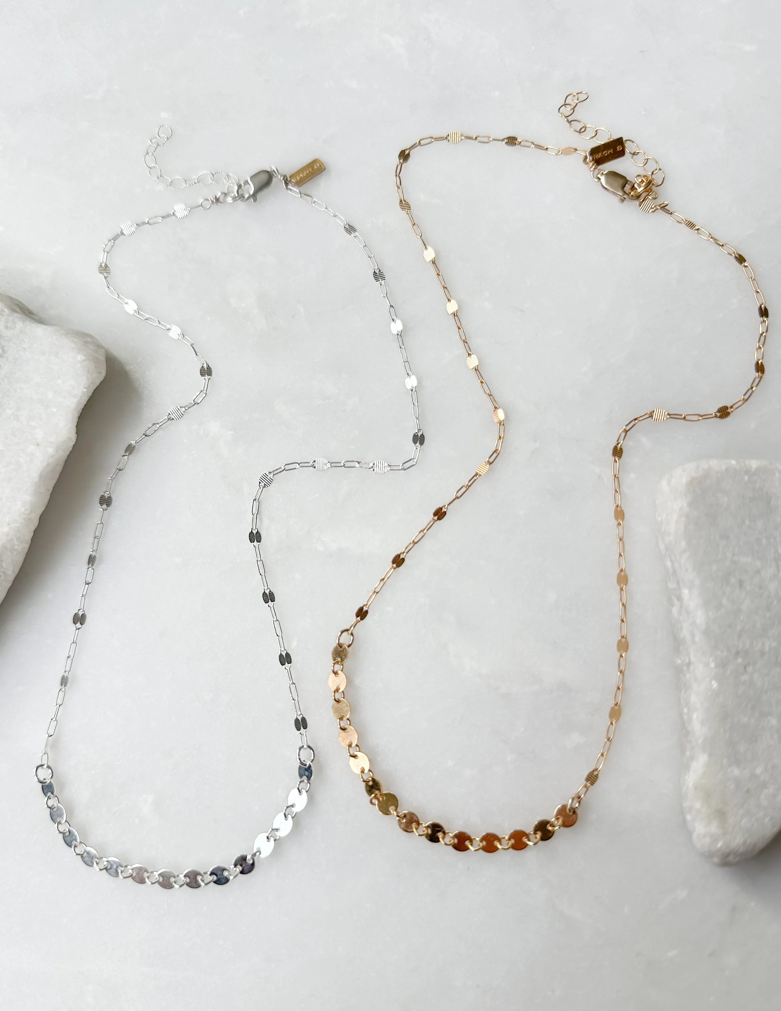 Coin drape link necklace // 14k gold filled or sterling silver