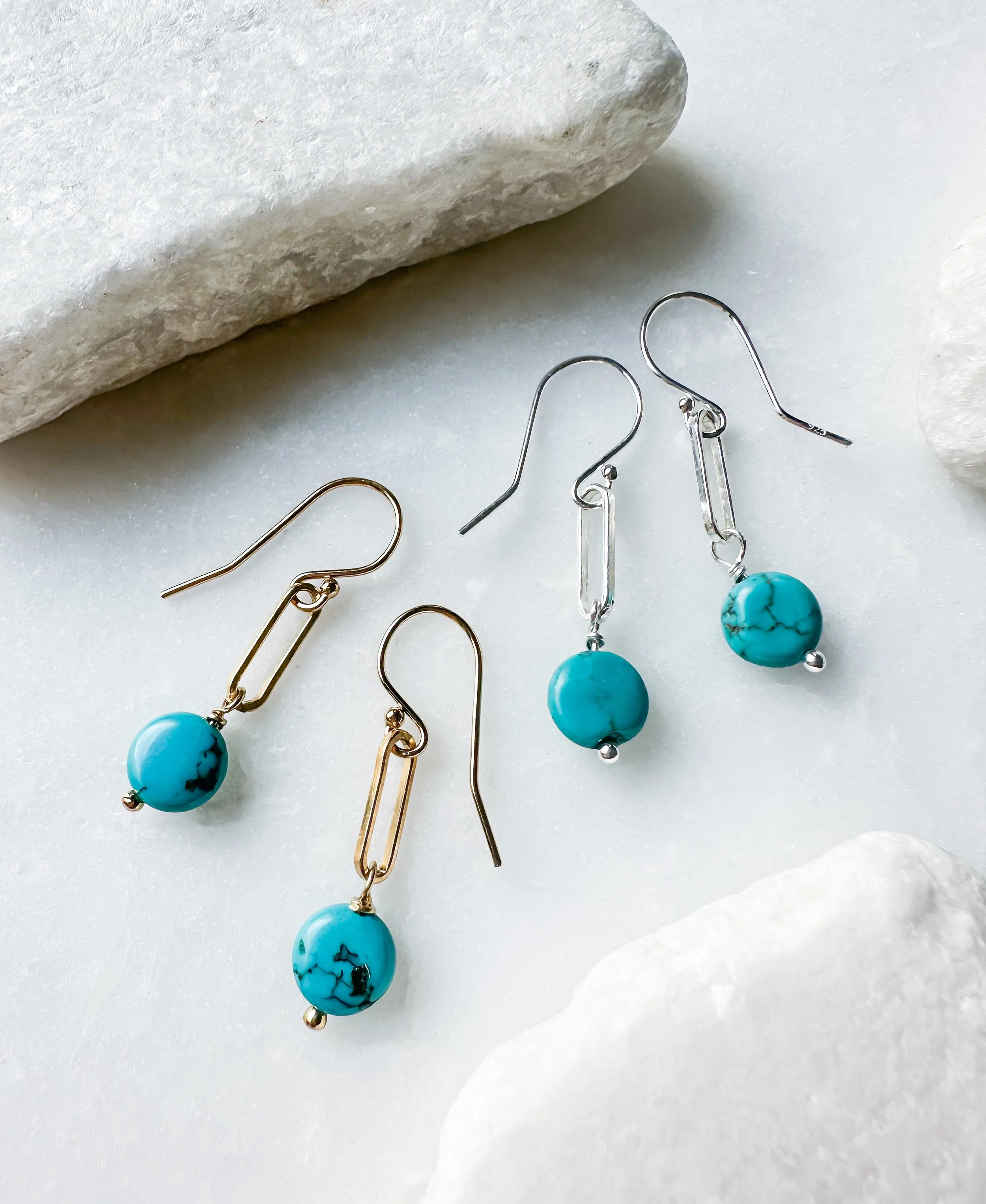 Turquoise link drop earrings_Rach B Jewelry_RB1287_2.JPEG