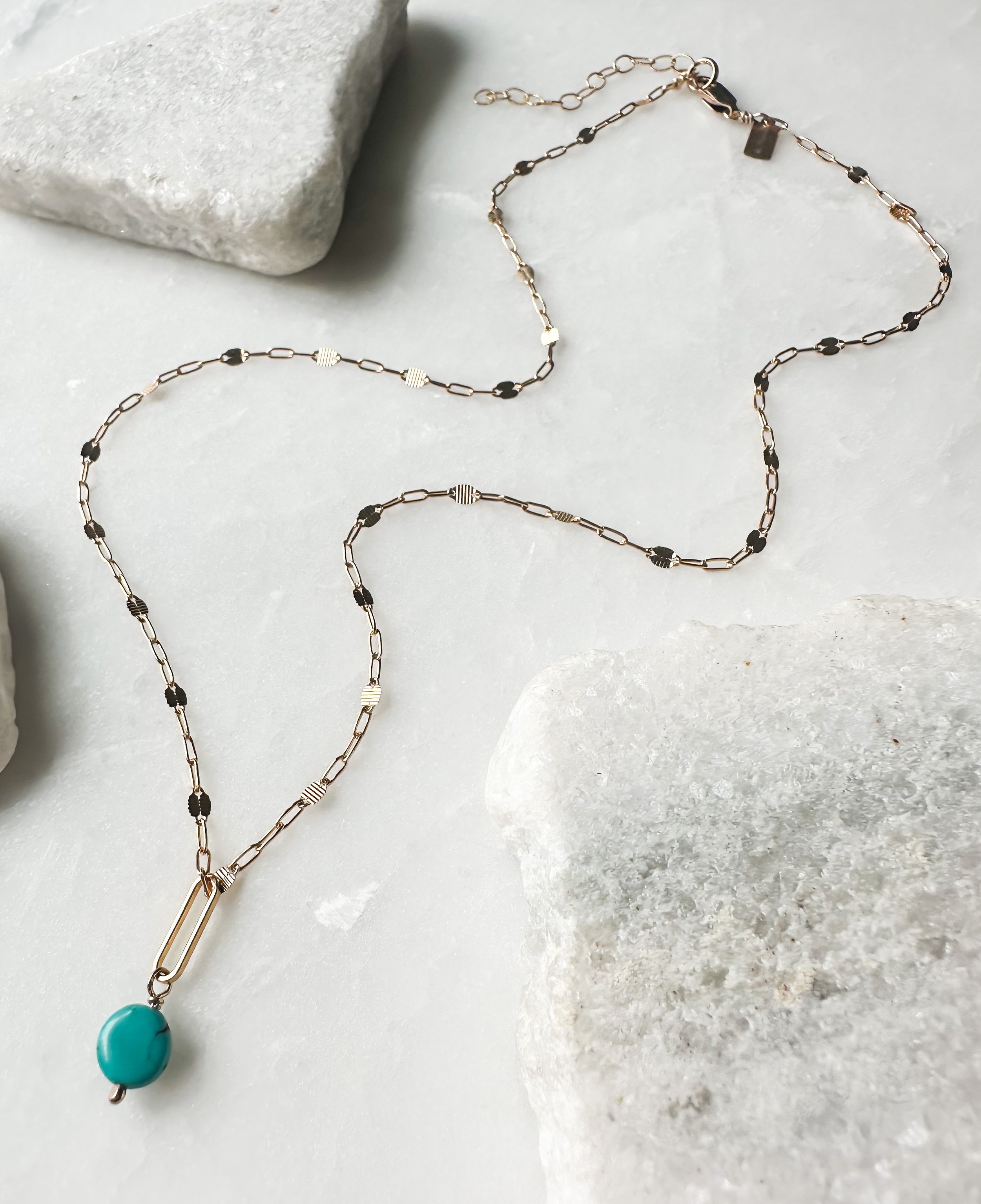 Turquoise coin chain necklace_Rach B Jewelry_RB1313_1.JPEG