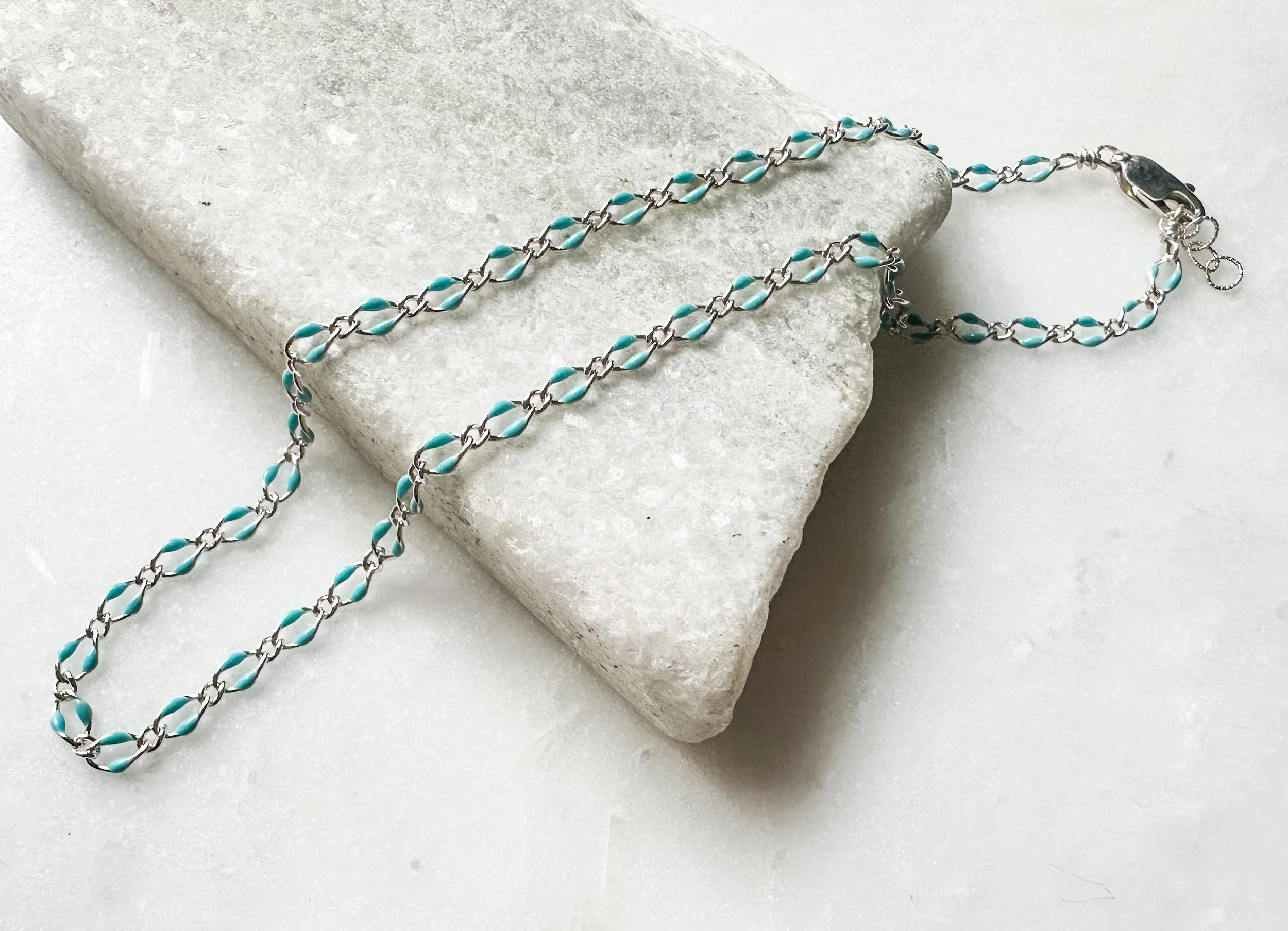 Turquoise enamel chain anklet_Rach B Jewelry_RB1305_5.JPEG