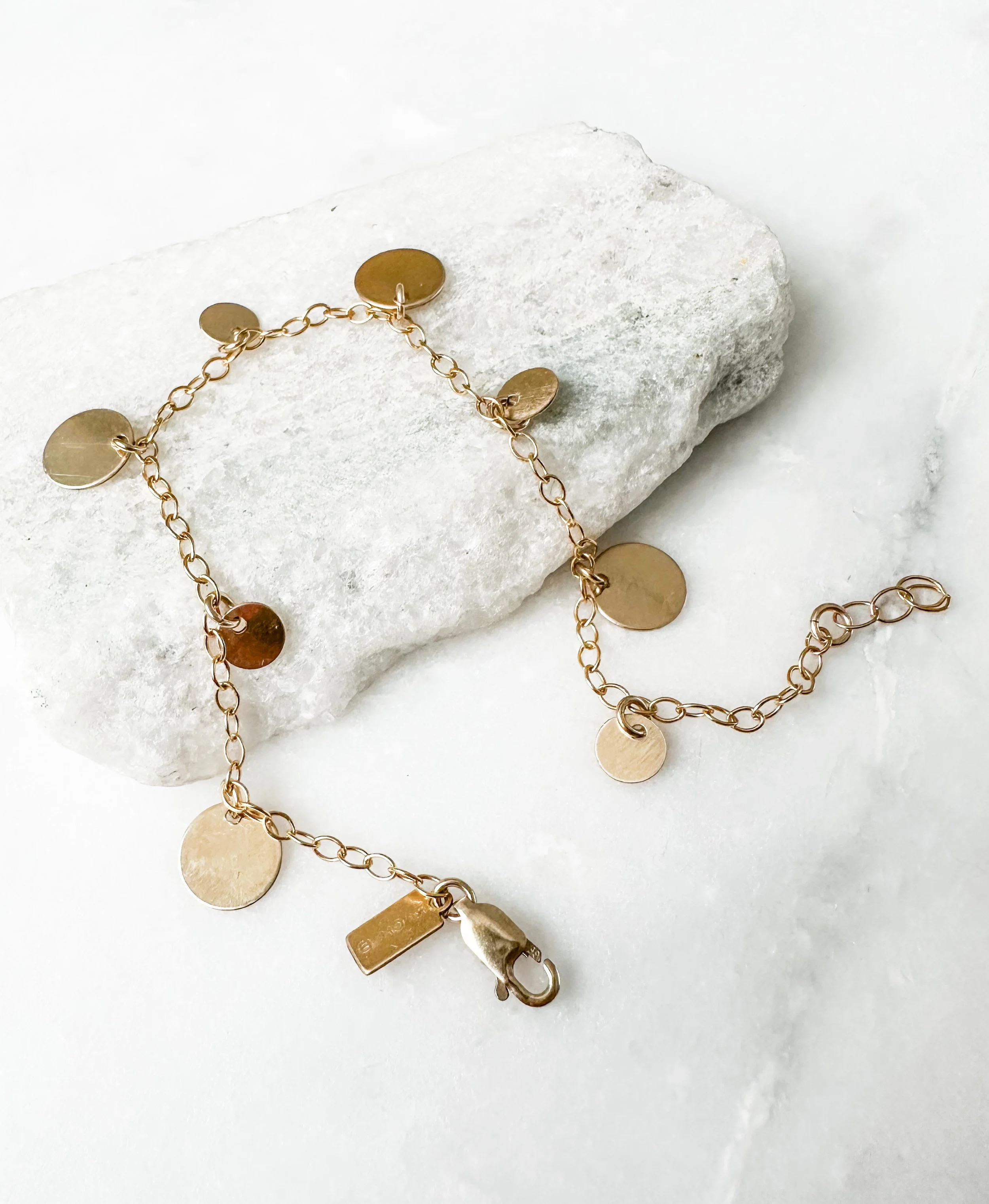Coin charm bracelet // 14k gold fill or sterling silver