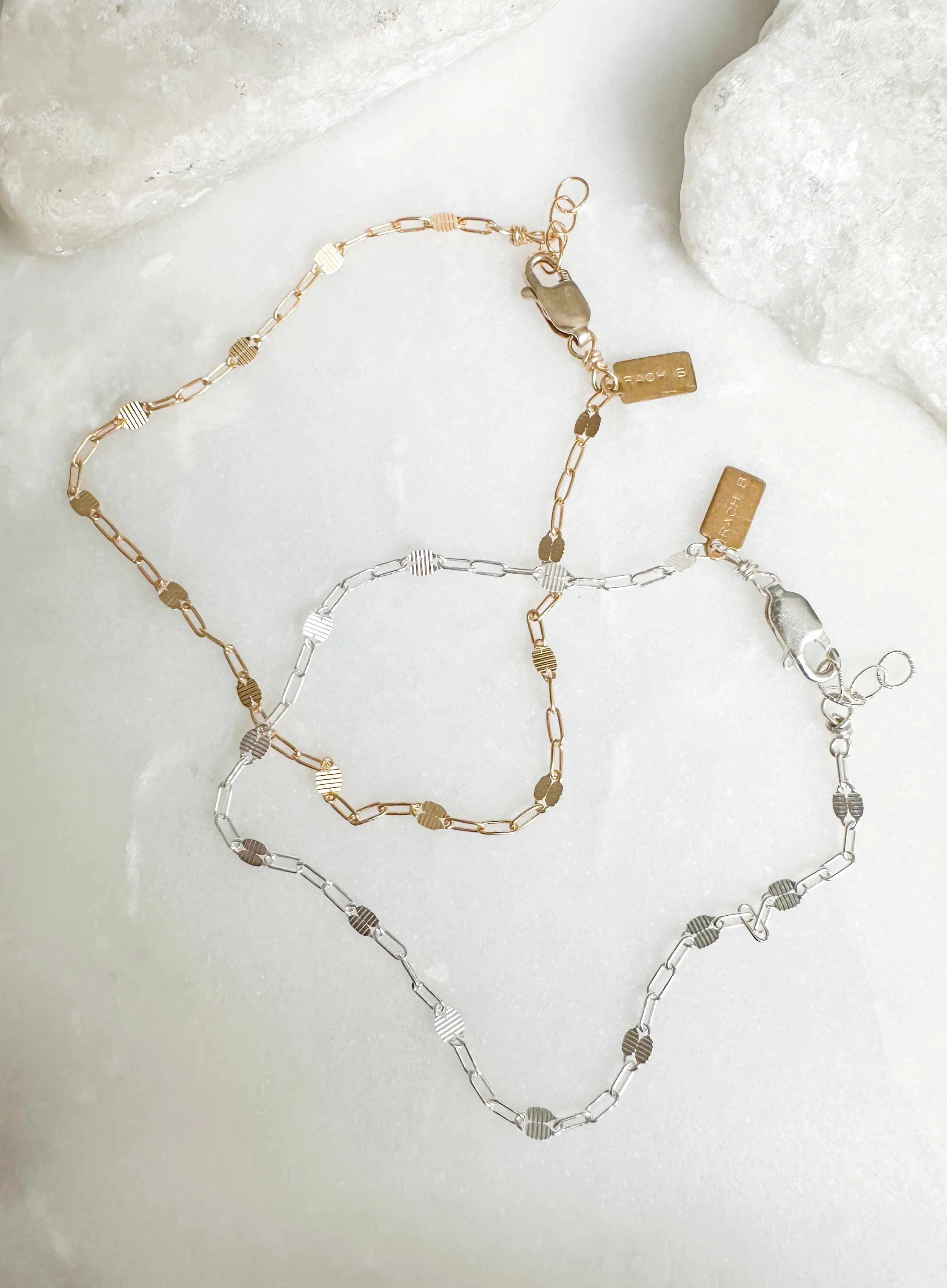 Coin chain bracelet // 14k gold fill or sterling silver