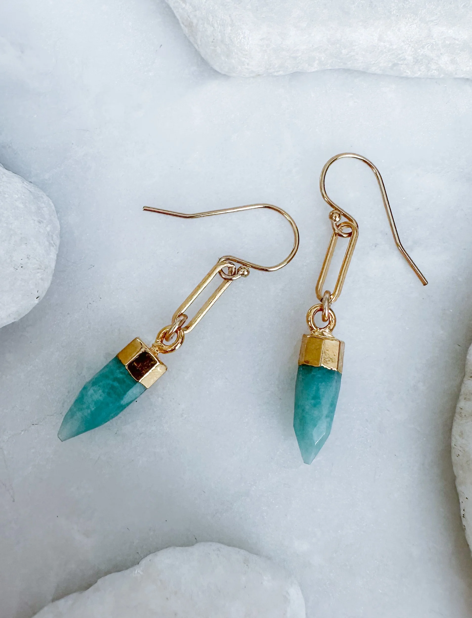 Amazonite link drop earrings_Rach B Jewelry_RB1237_1.JPEG