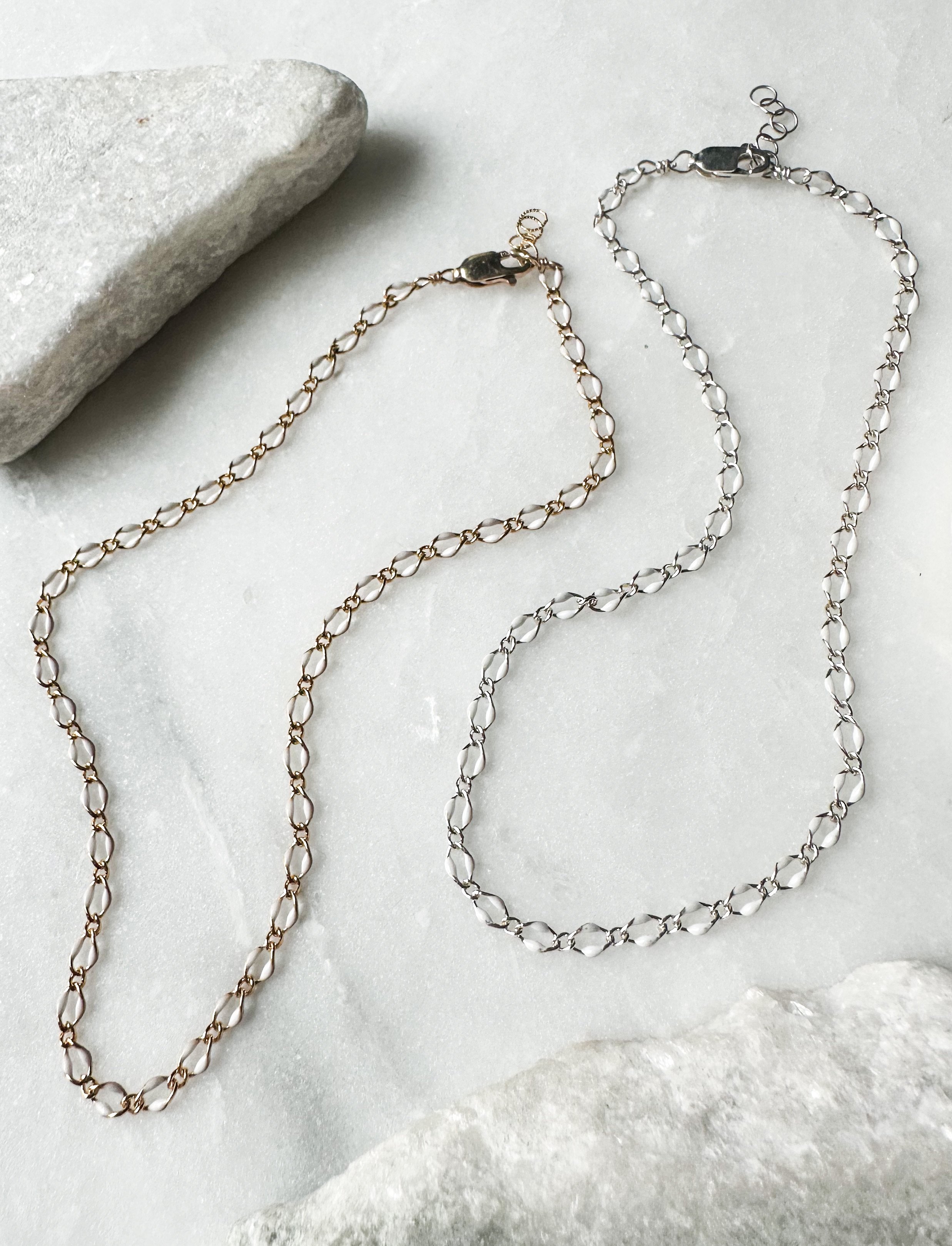 White enamel chain anklet_Rach B Jewelry_RB1305_2.JPEG