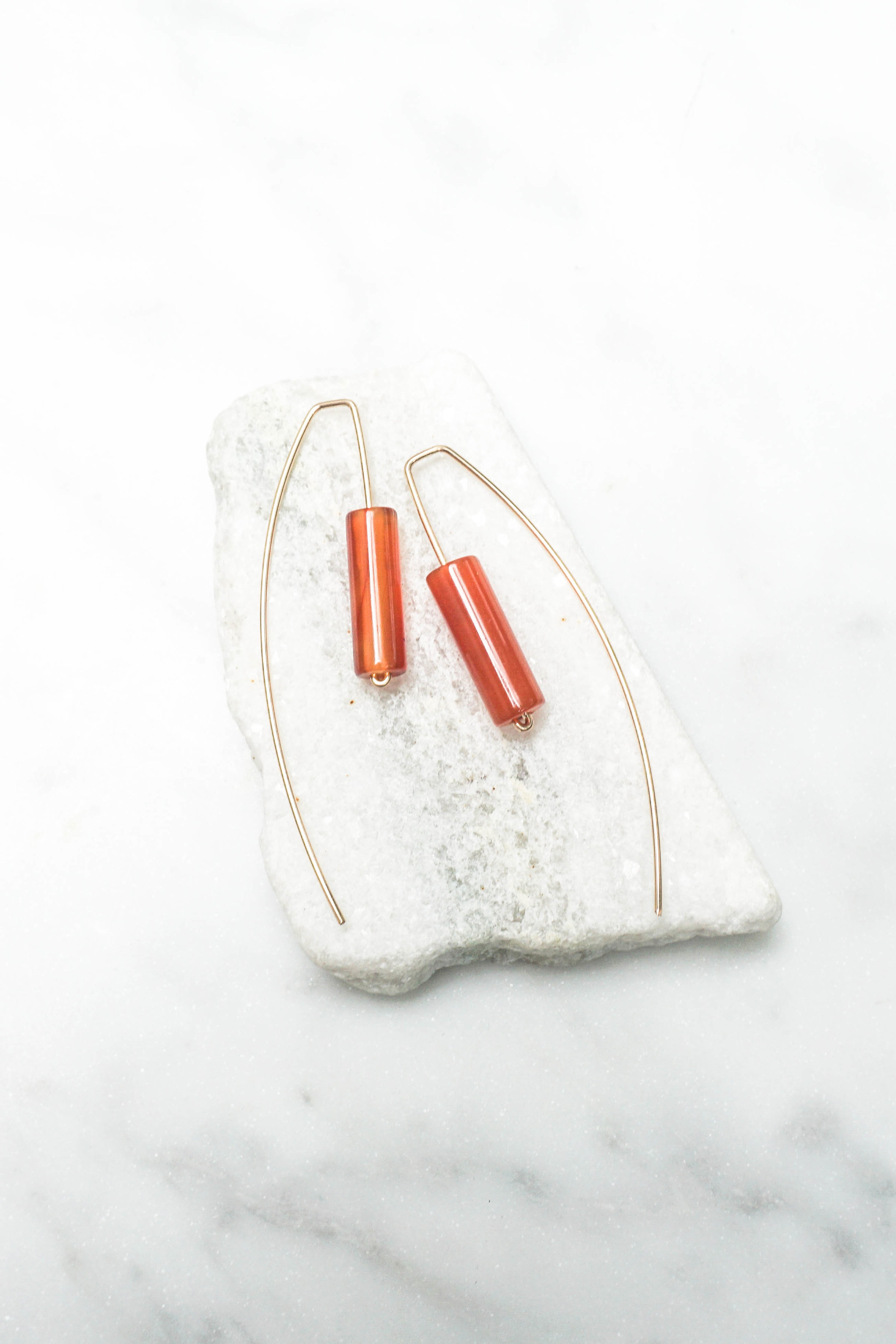UT Burnt Orange Carnelian Threader Earrings.jpg