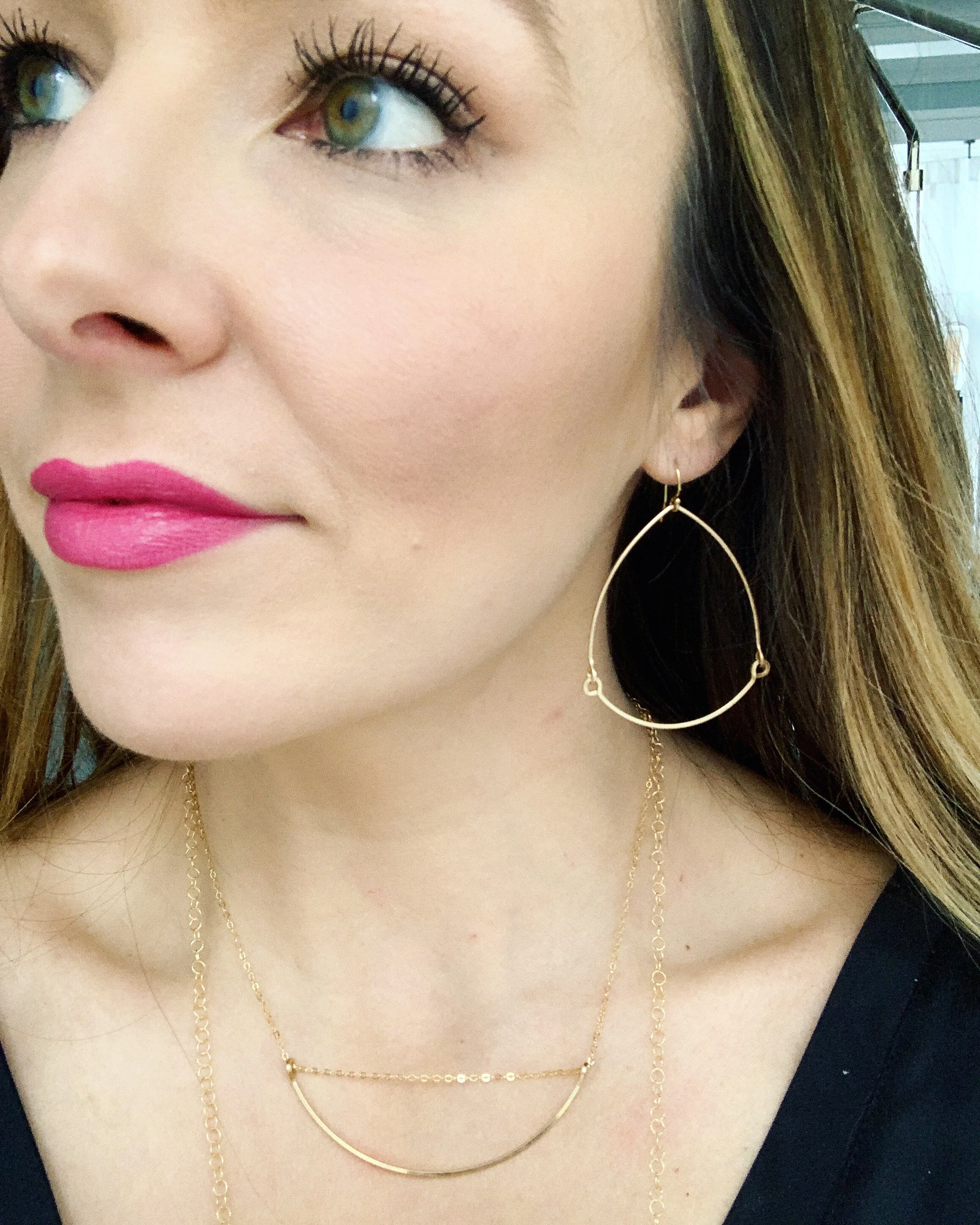 Modern handmade hoop earrings