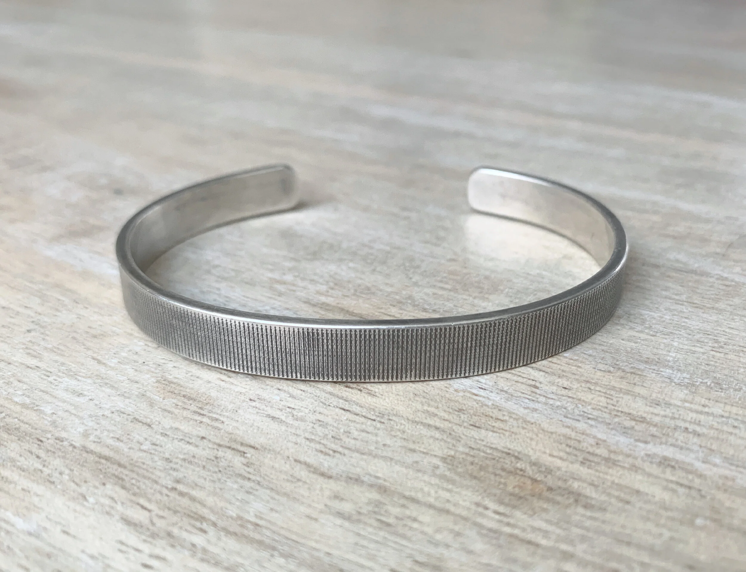 Mens cuff sterling bracelet bangle