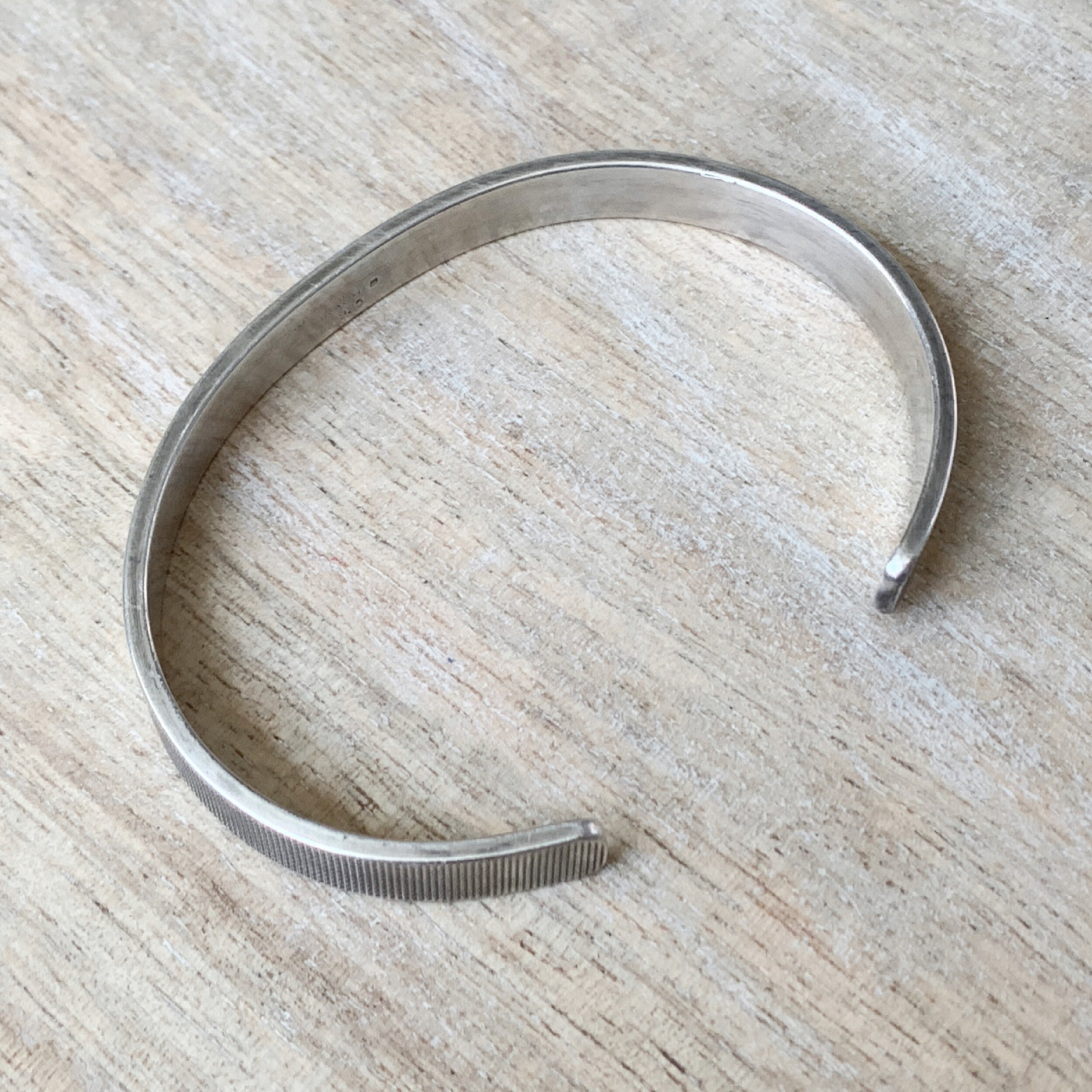 Modern handmade mens cuff sterling bracelet