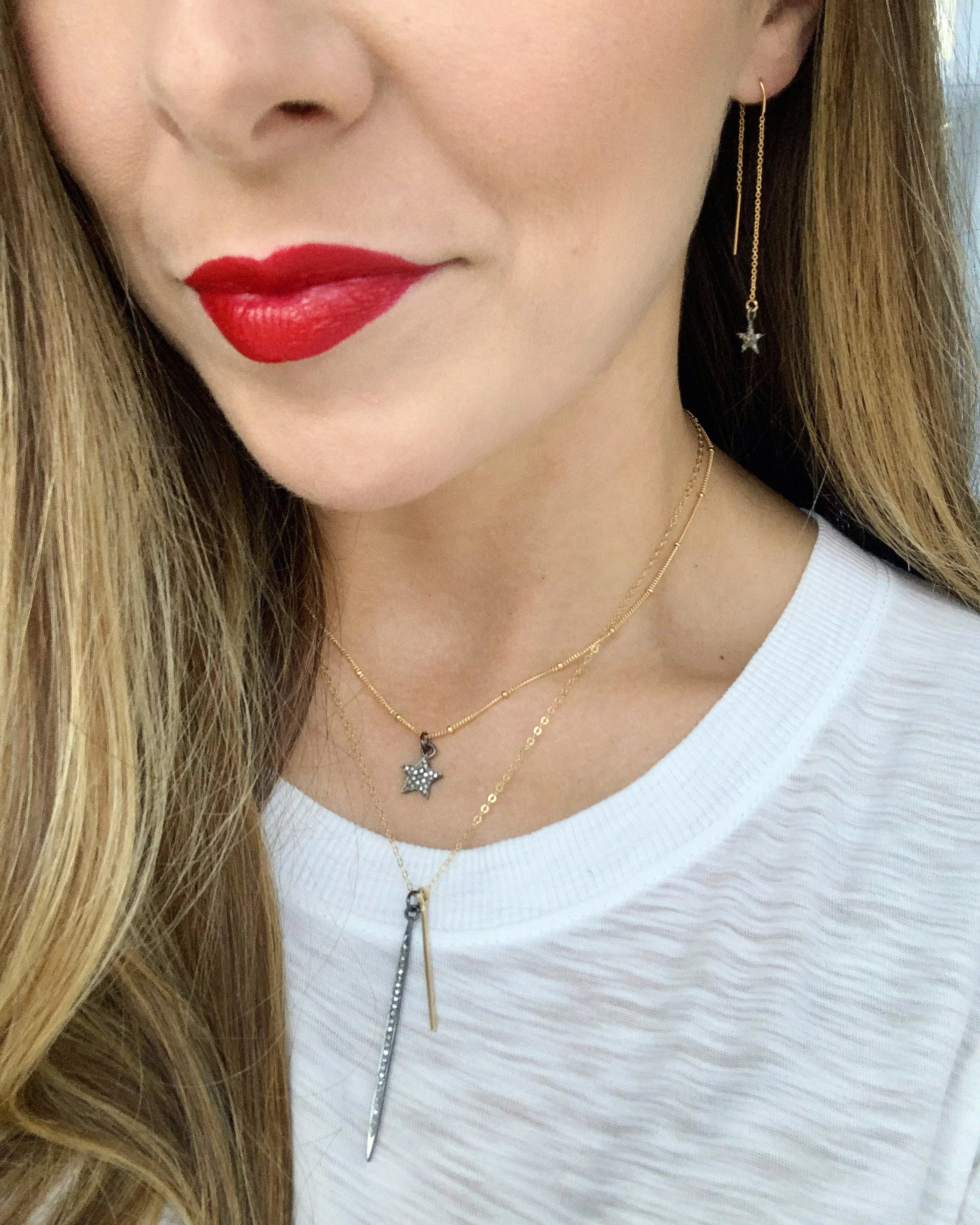 Everyday diamond mixed metals necklace