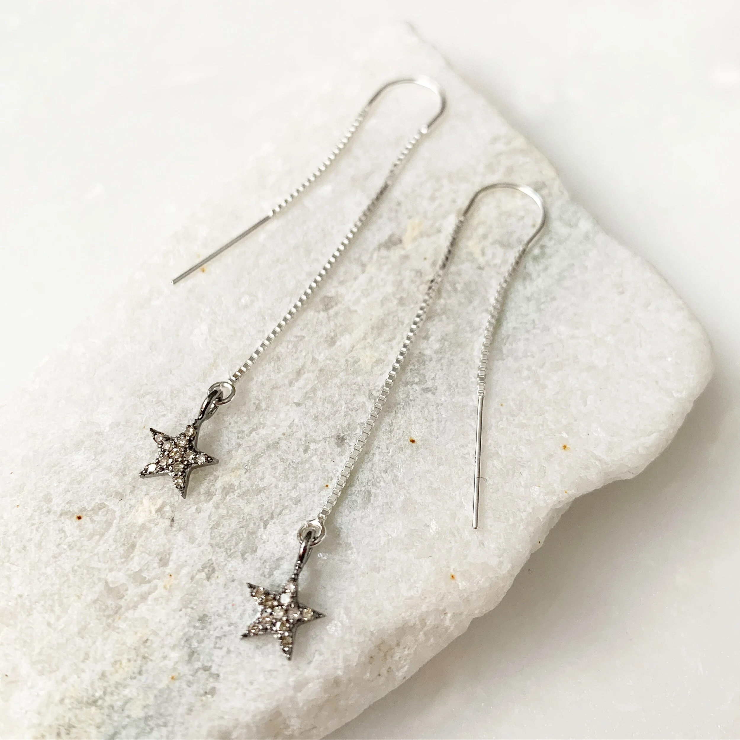 Sterling silver everyday diamond earring