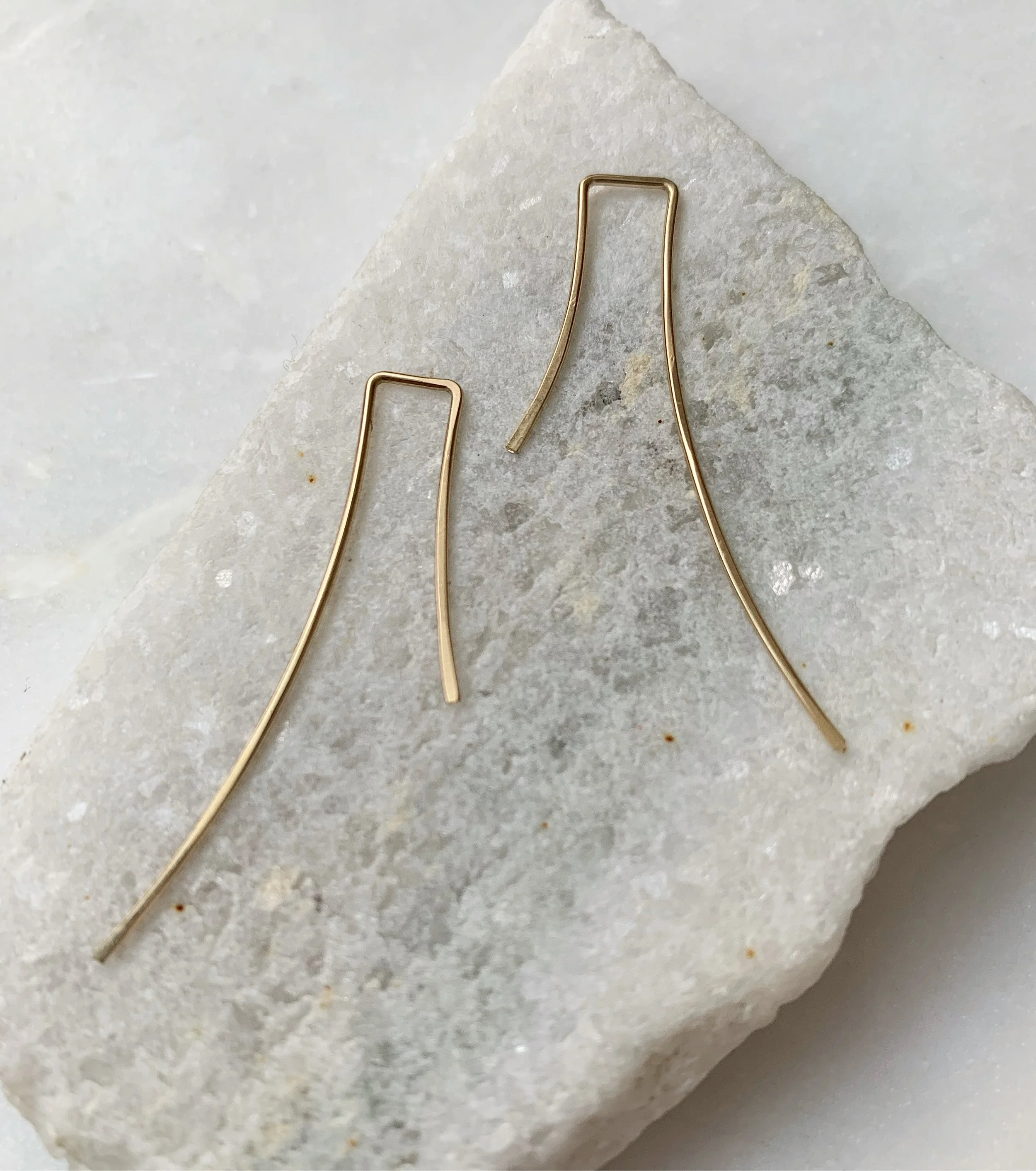 Concave threader // 14k gold fill or sterling silver