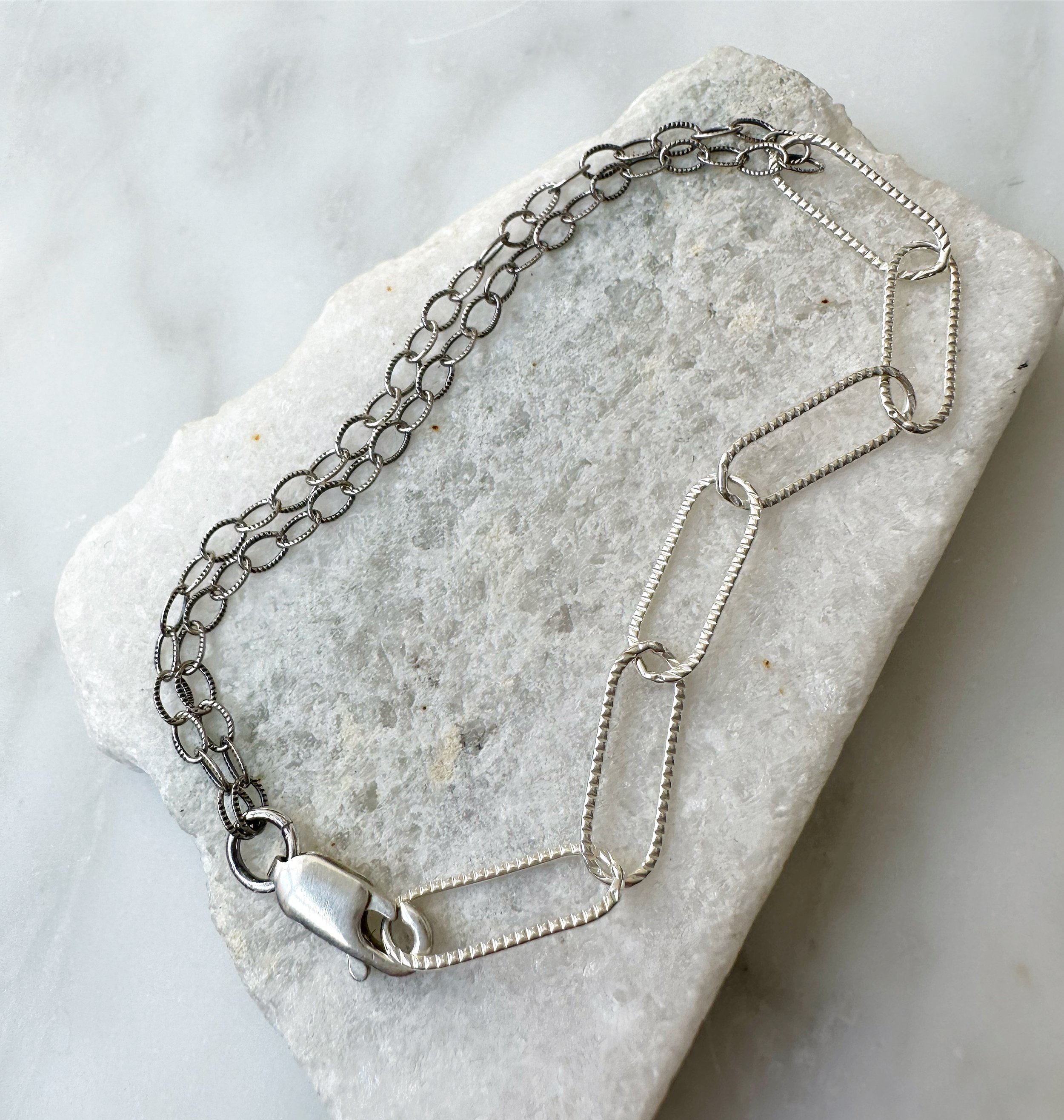 Chunky Paperclip Chain Bracelet in Gold and Silver - Mixed Metals Char –  Lotus Stone Design