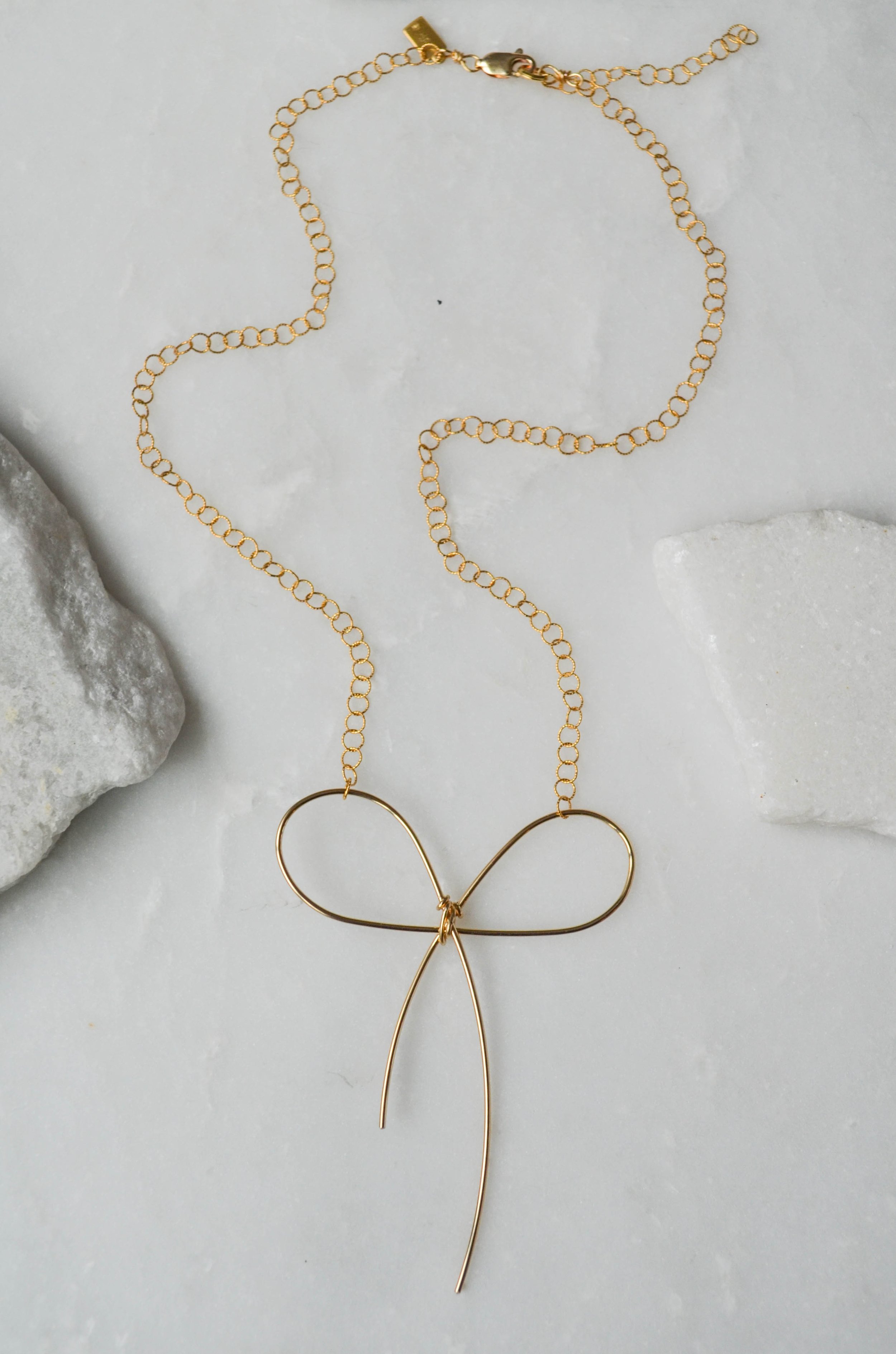 Ribbon bow tie necklace — Rach B Jewelry