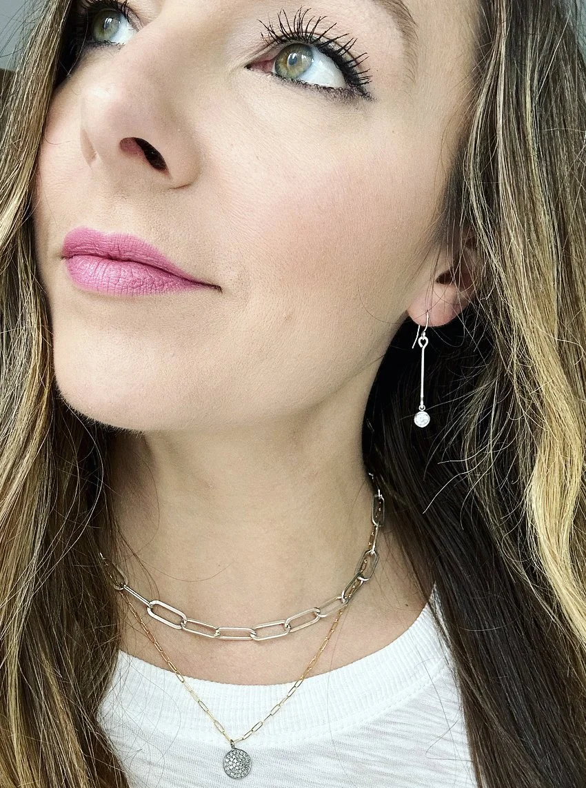 Cubic zirconia CZ bar drop earrings — Rach B Jewelry