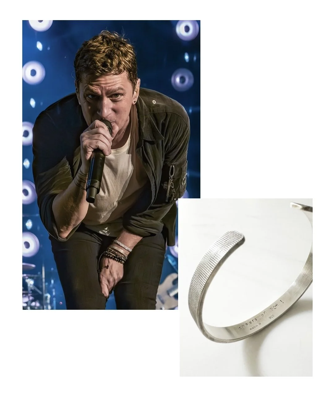 Custom stamped cuff bracelet for Rob Thomas of Matchbox 20