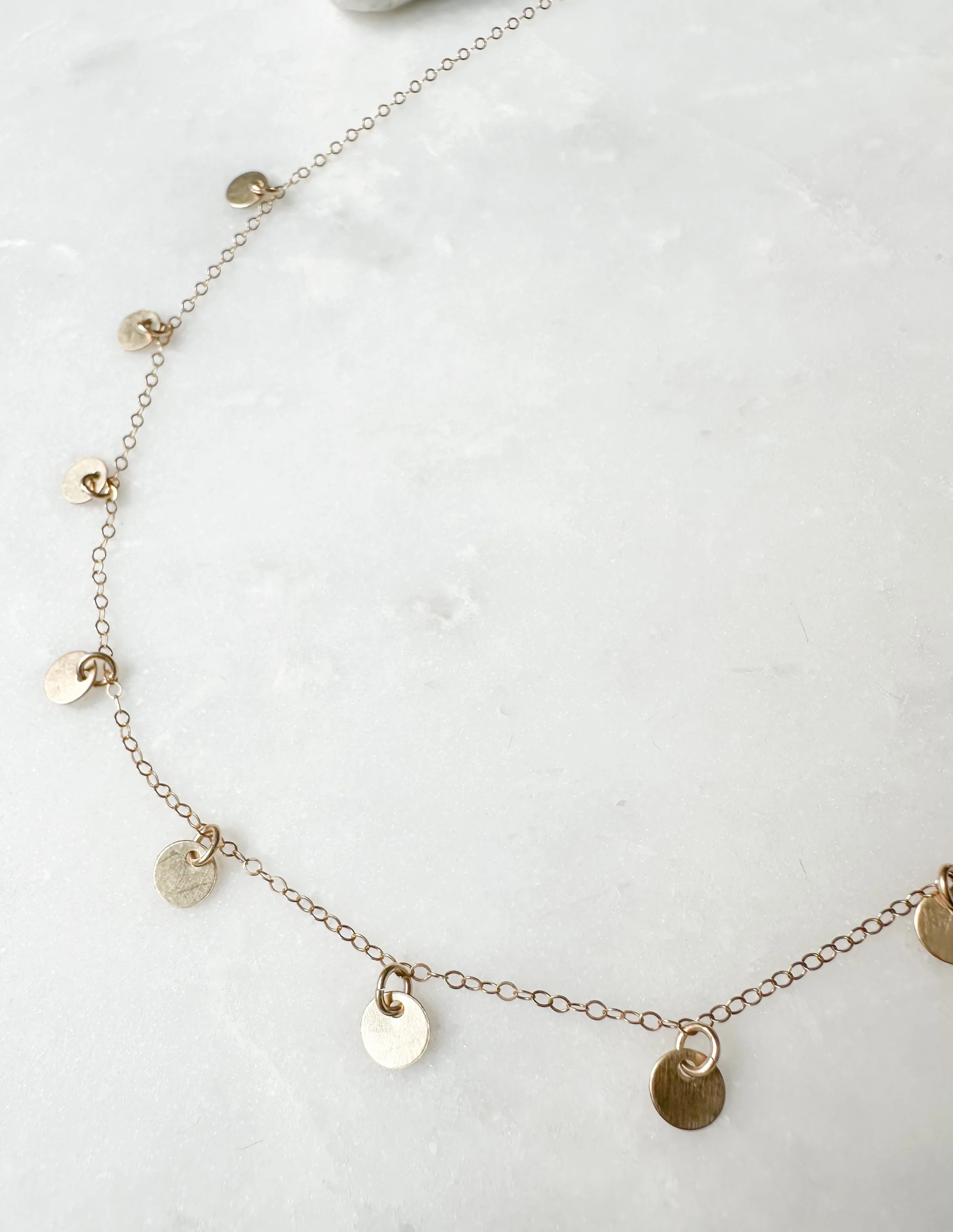 Modern handmade coin charm necklace