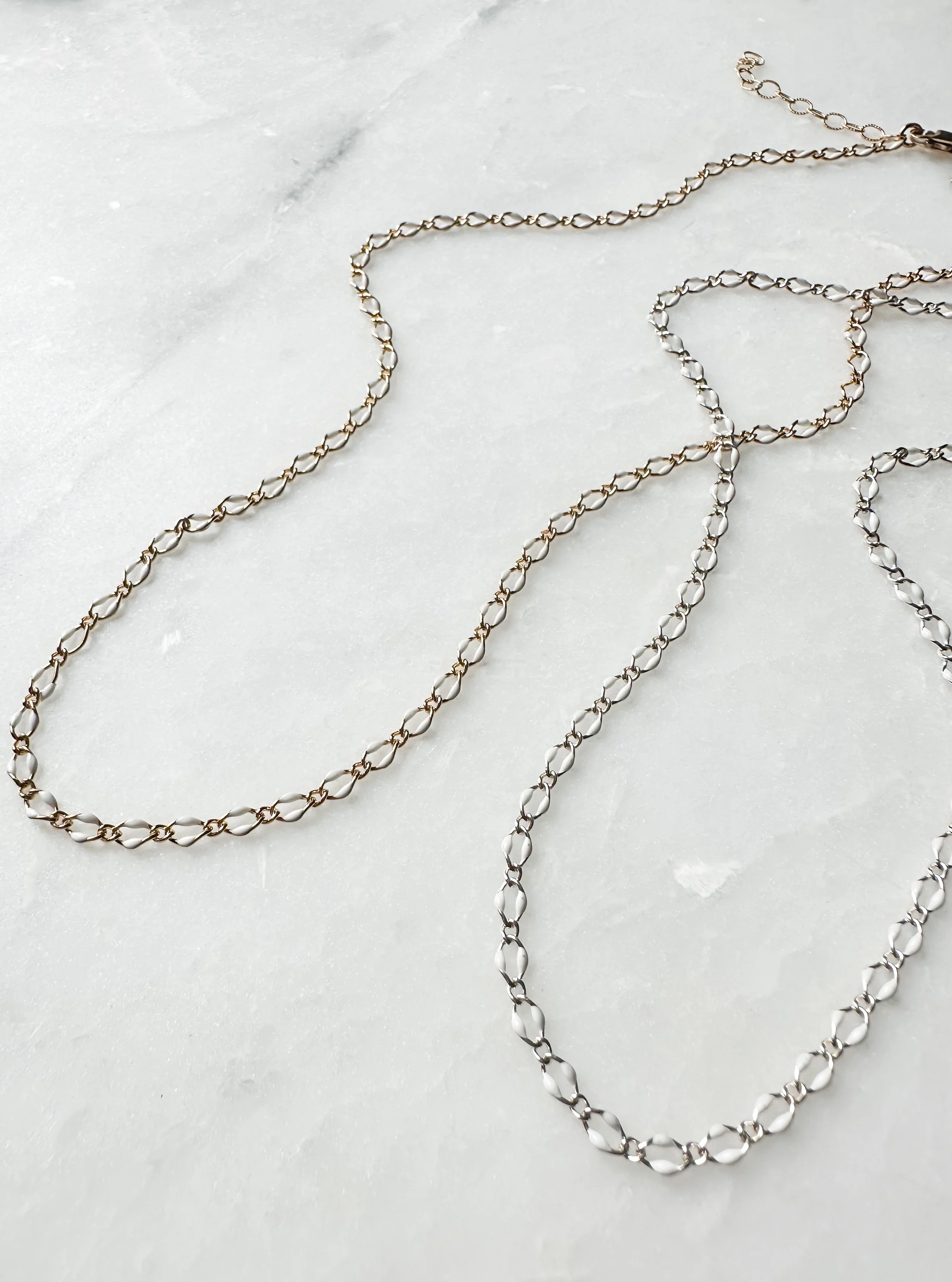 White enamel chain necklace_Rach B Jewelry_RB1310_1.JPEG