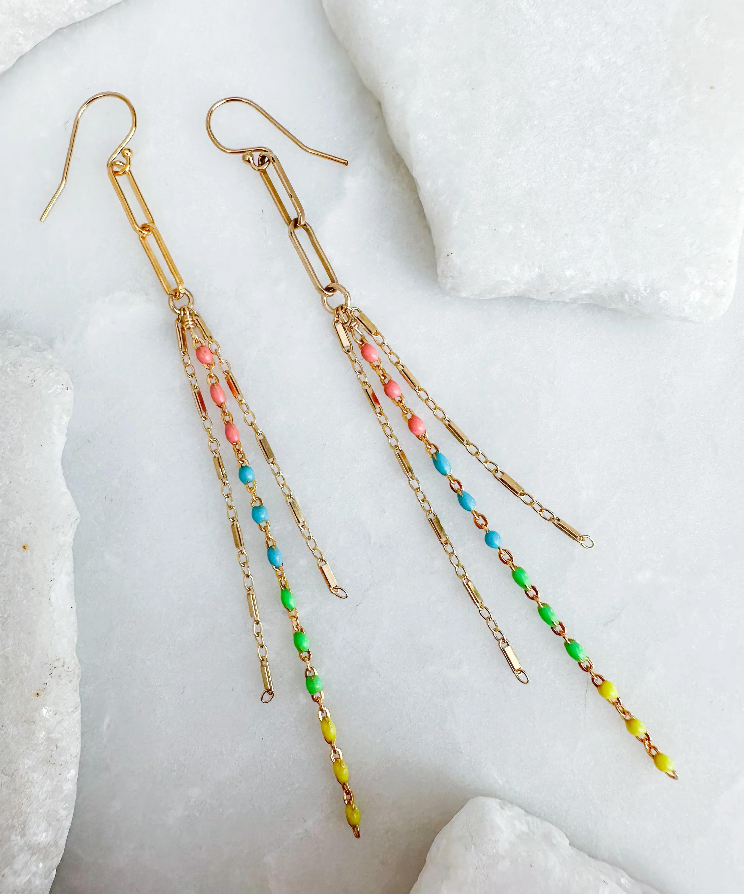 Link fringe chain earrings // 14k gold fill or sterling silver