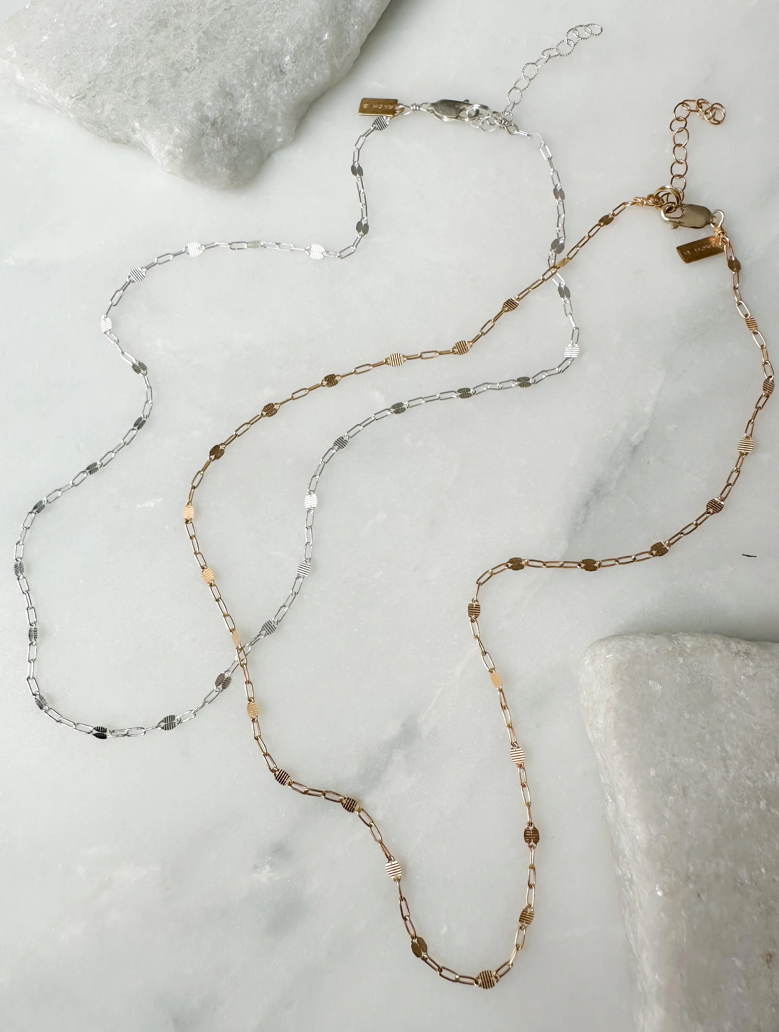 Modern handmade coin chain necklace