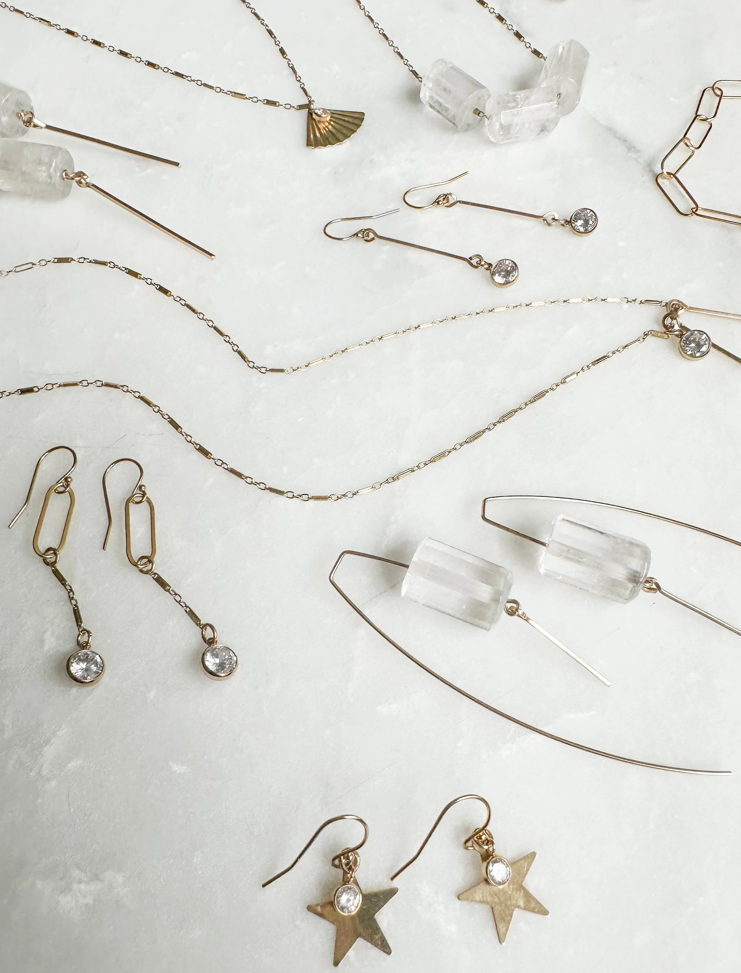 Modern handmade rock crystal jewelry