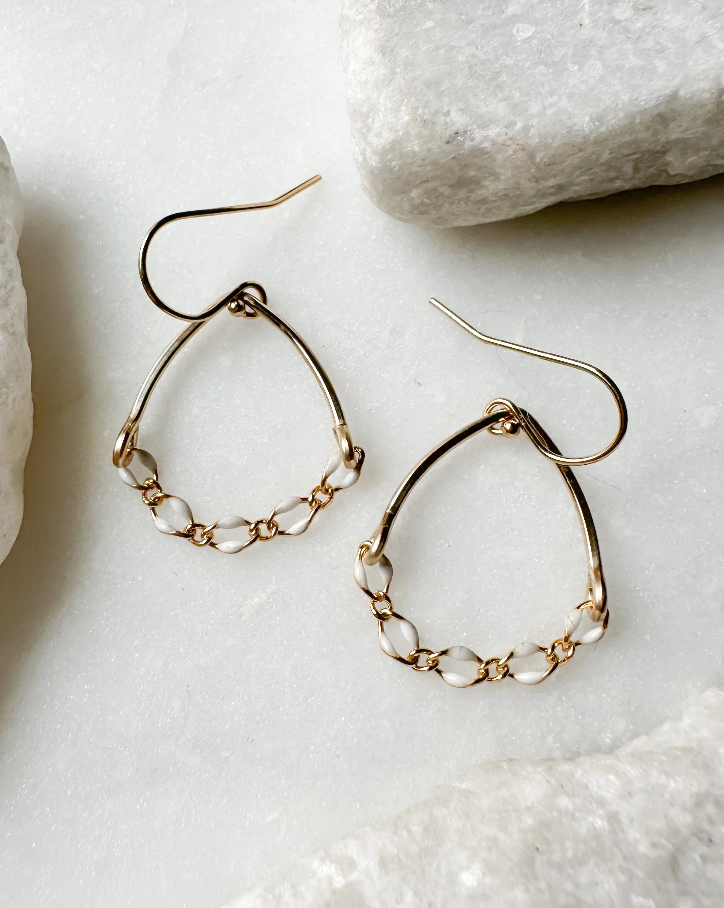 Small white enamel drape earring_RB1295_Rach B Jewelry_3.JPEG