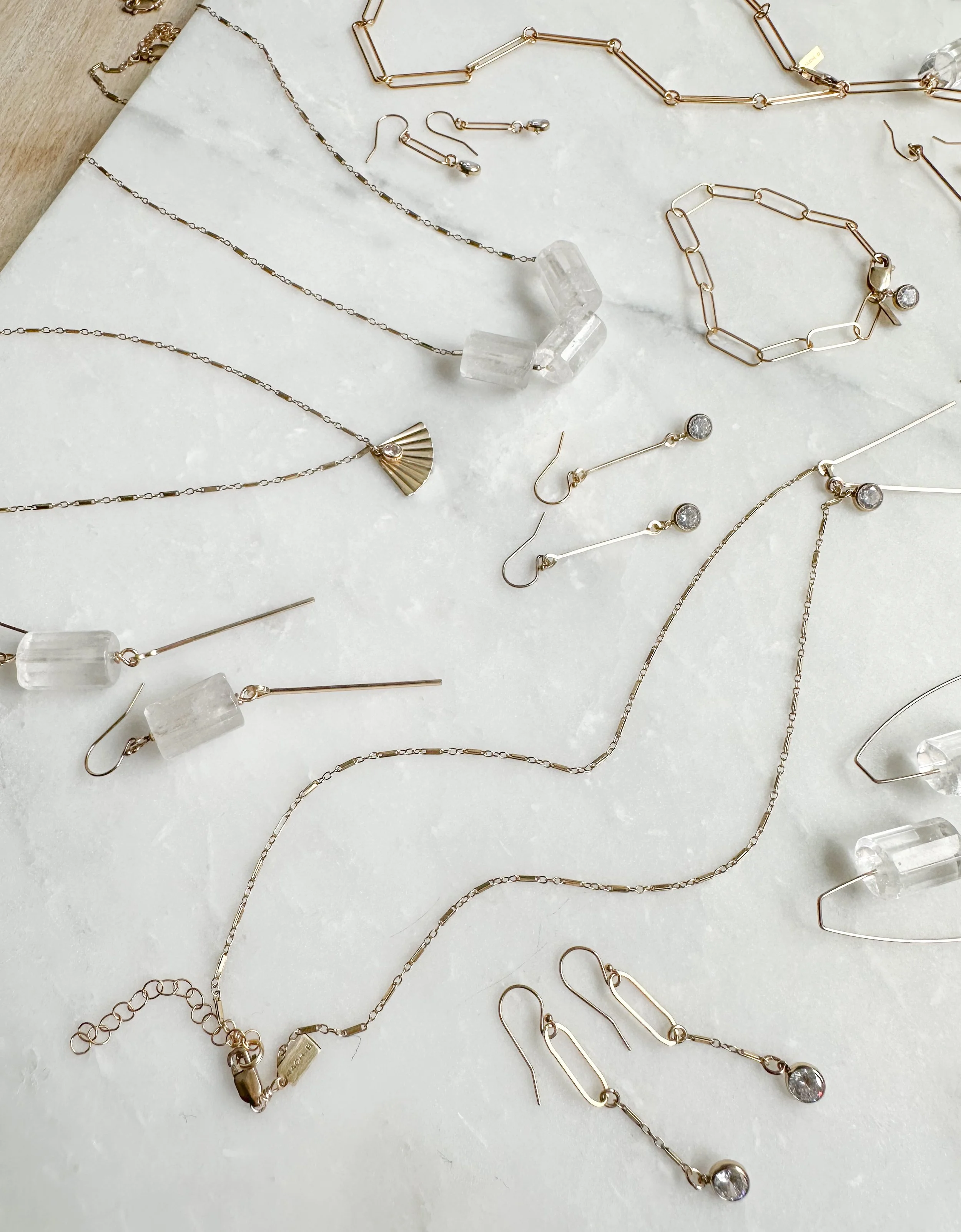 Modern handmade quartz charm jewelry