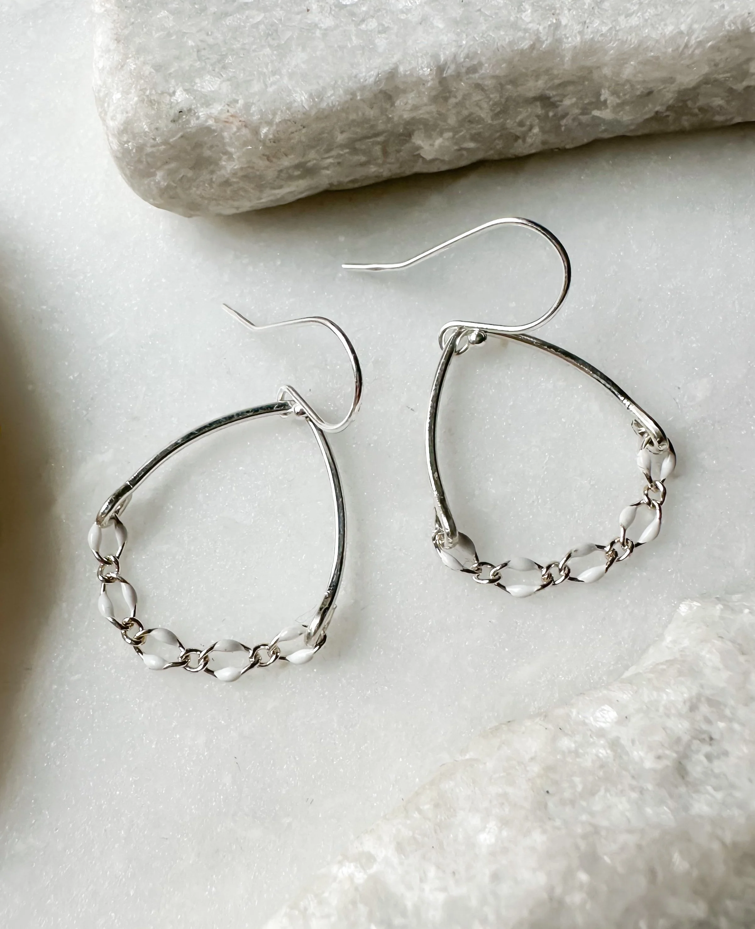 Small white enamel drape earring_RB1295_Rach B Jewelry_2.JPEG