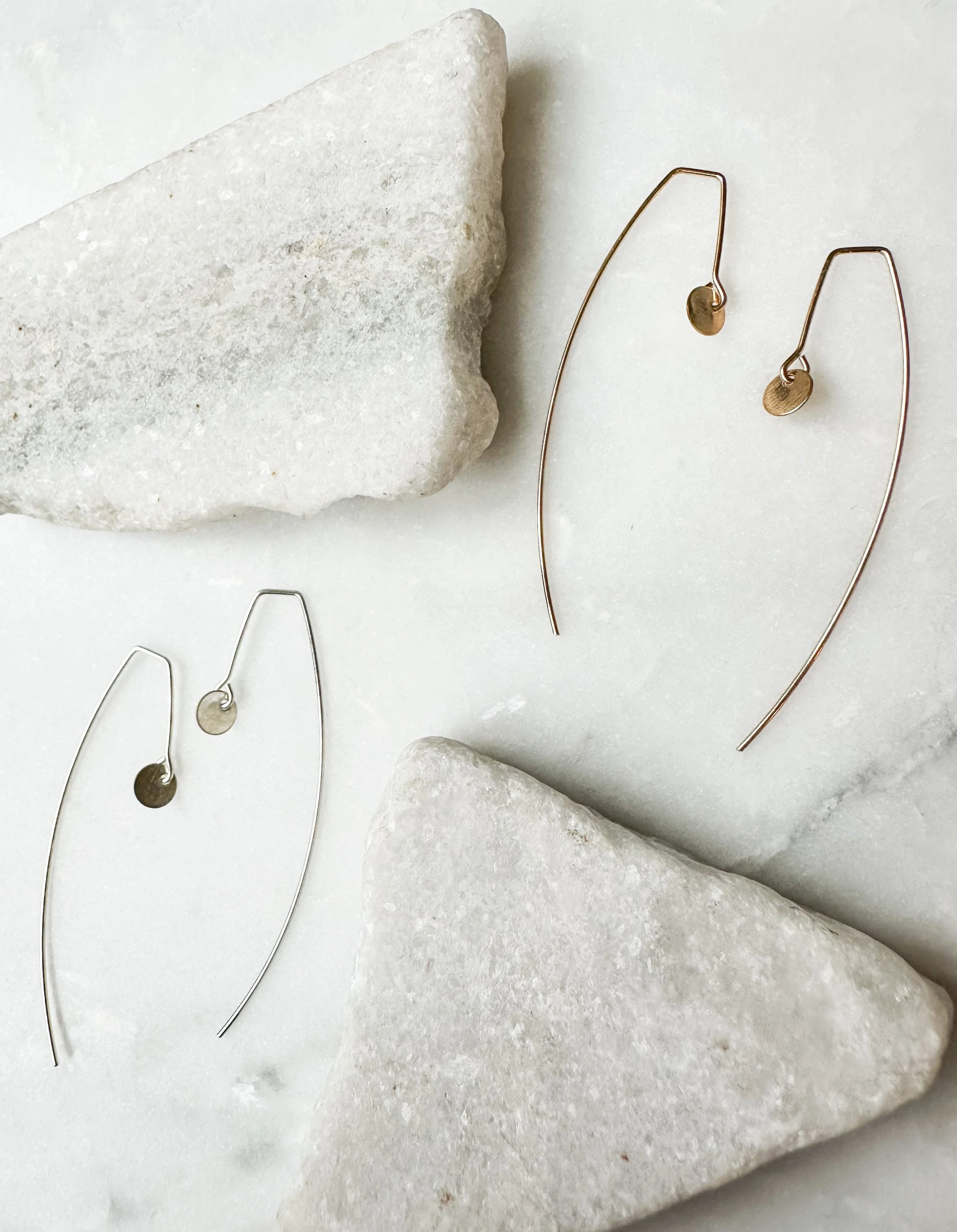 Sterling silver coin threader everyday earring