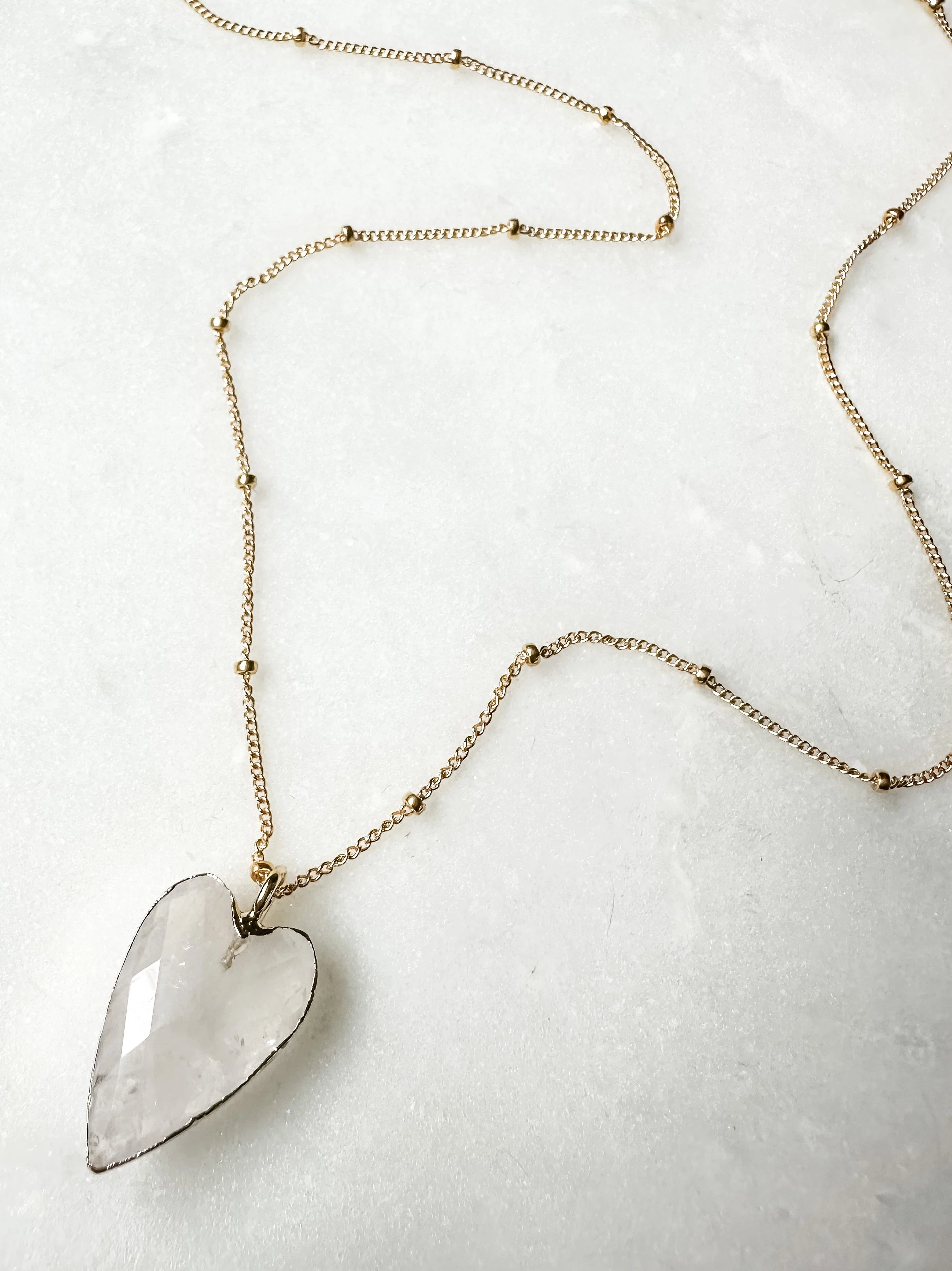 14K Gold Crystal Charm Necklace