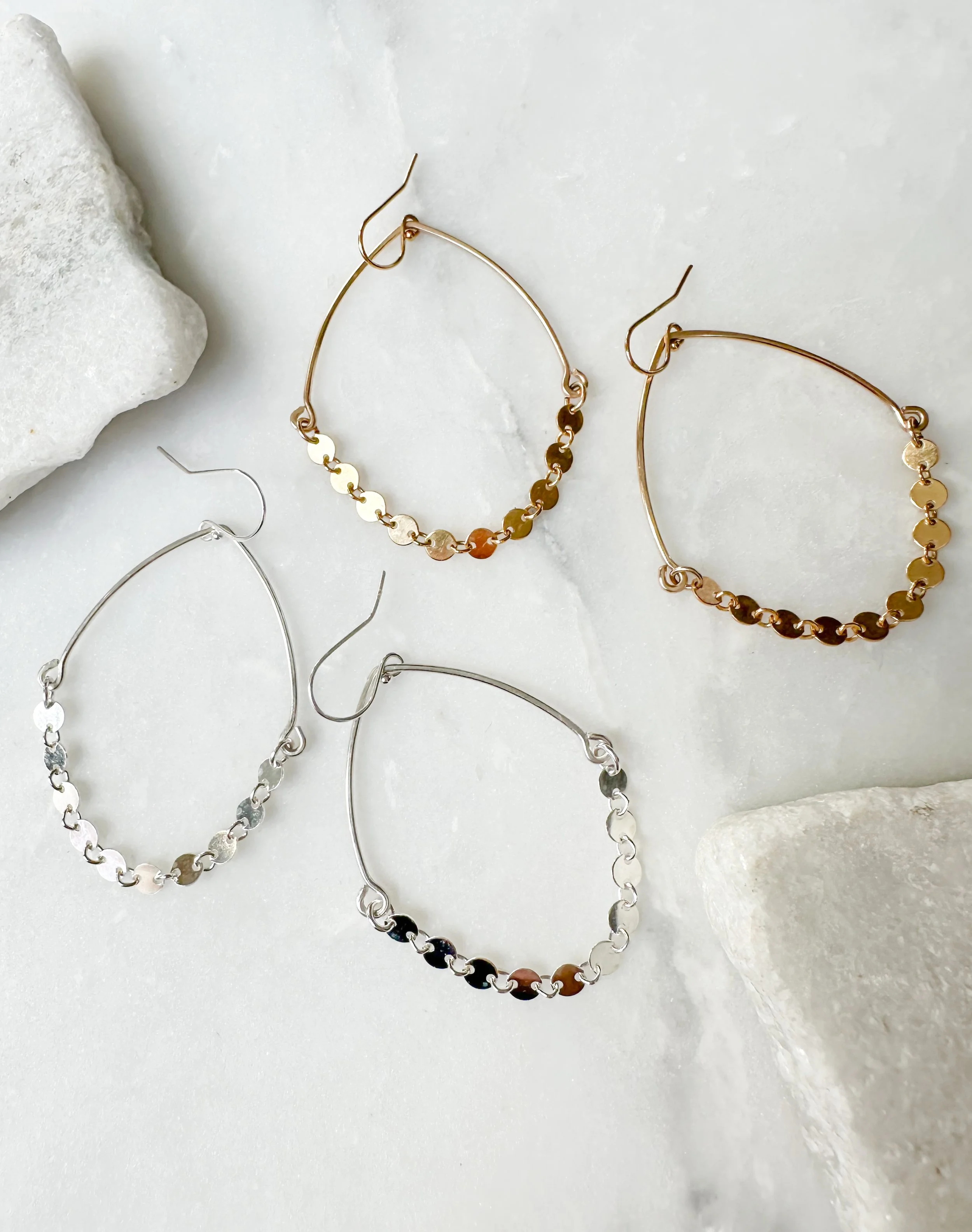 Coin drape chain earring // 14k gold fill or sterling silver