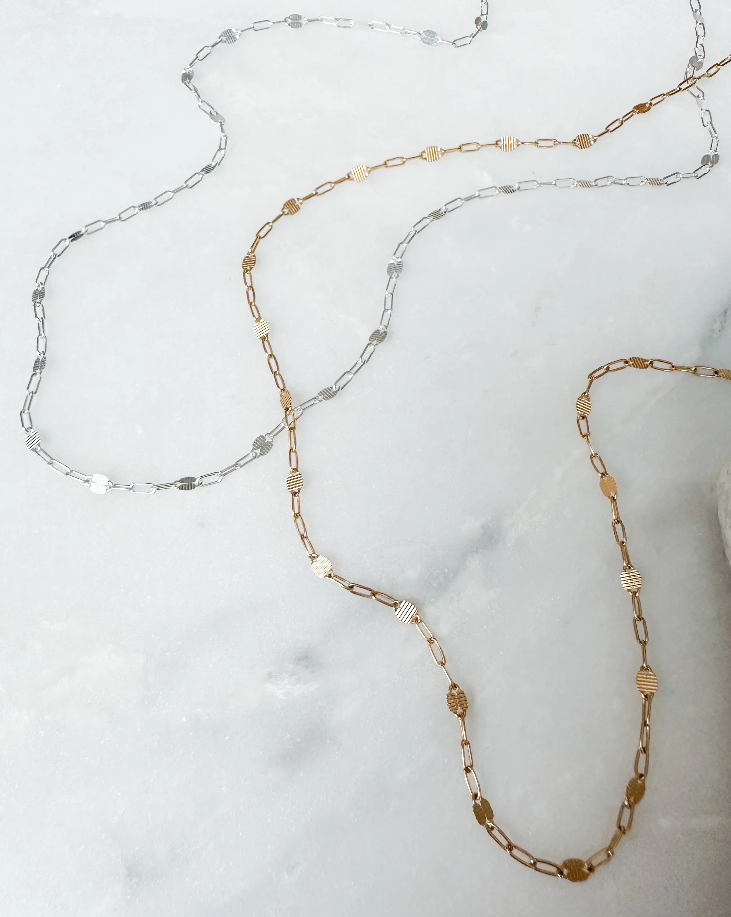 Coin link chain necklace // 14k gold fill or sterling silver