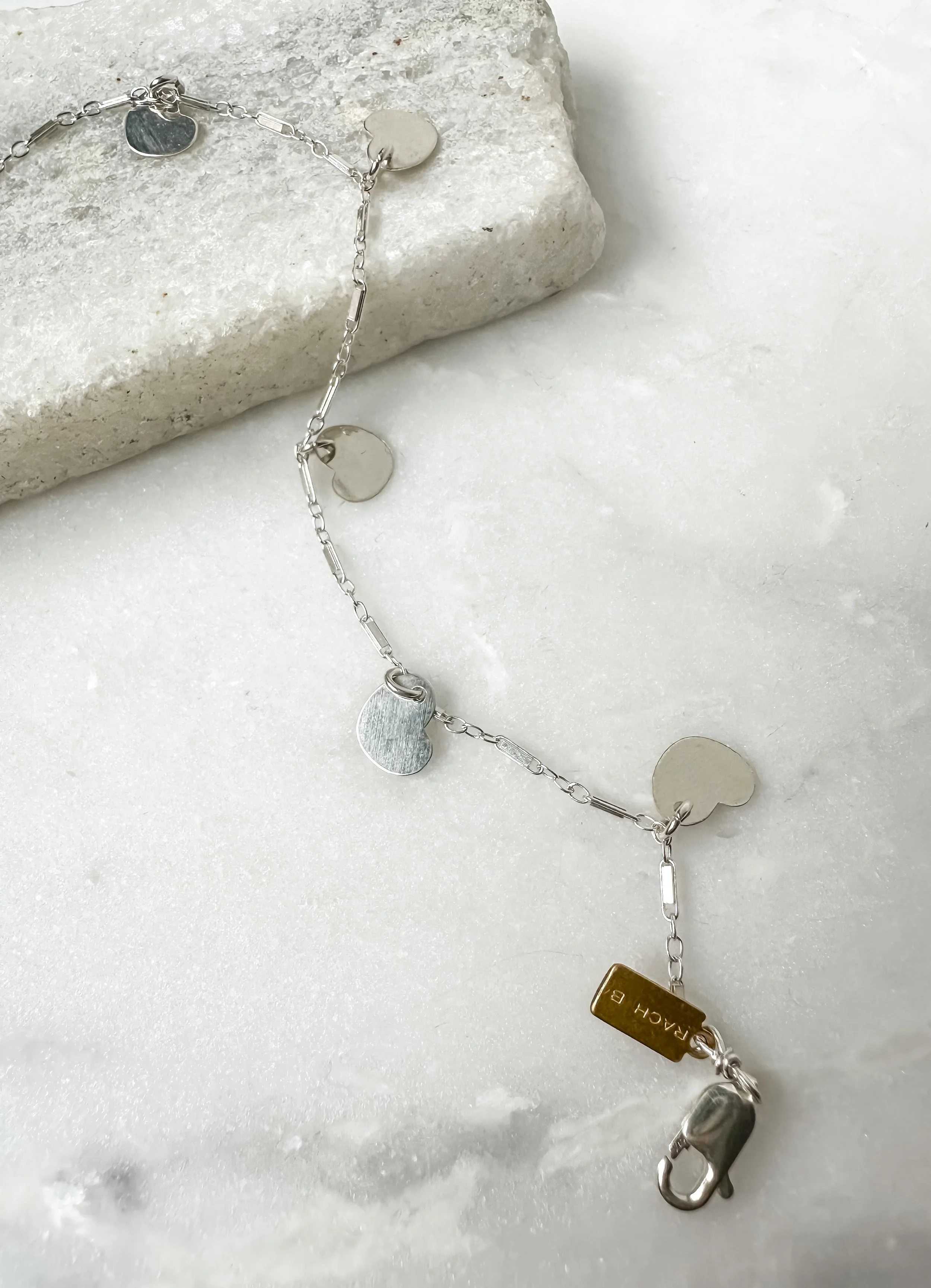 sterling heart charm bracelet