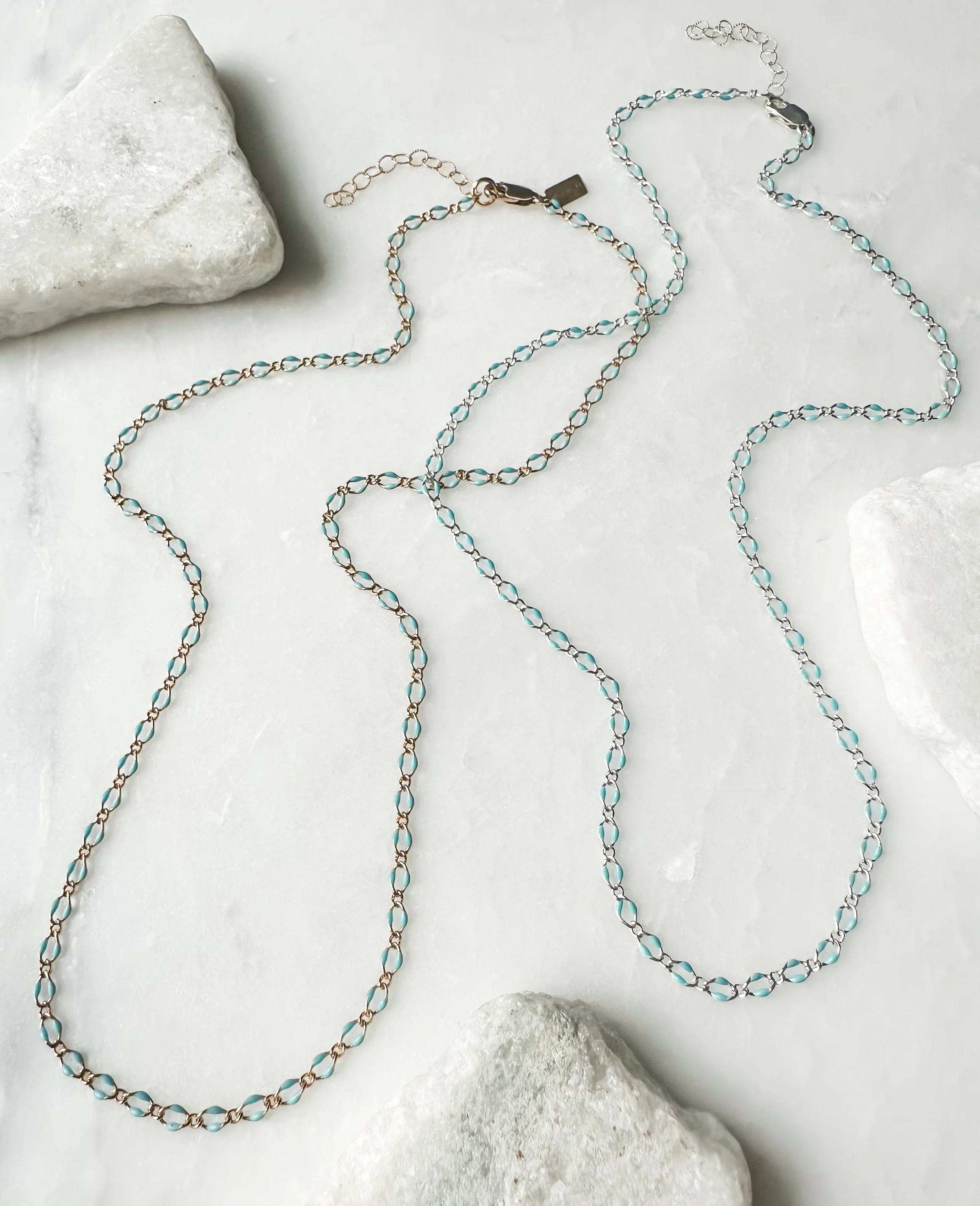 Turquoise enamel chain necklace_Rach B Jewelry_RB1310_3.JPEG