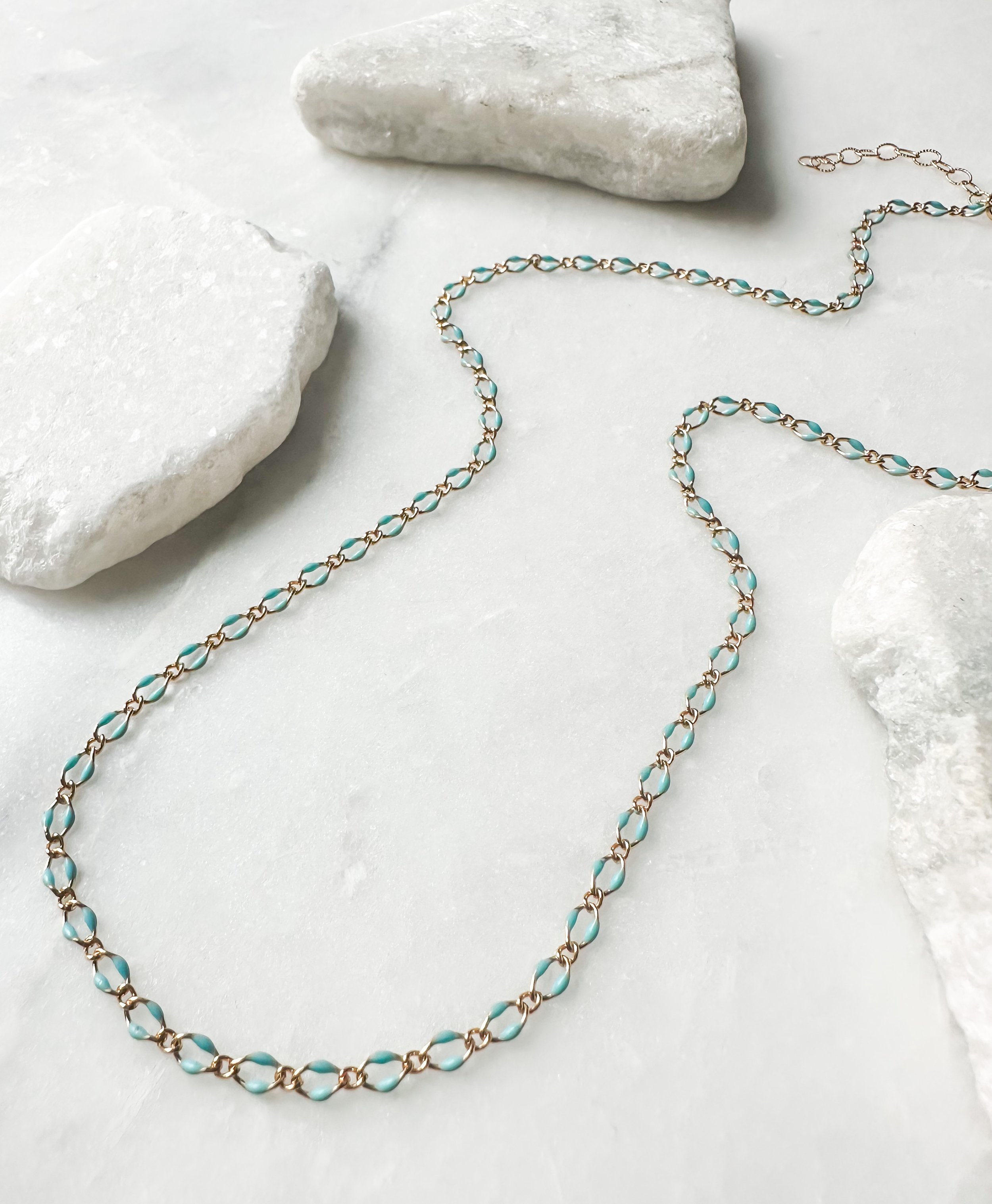 Turquoise enamel chain necklace_Rach B Jewelry_RB1310_4.JPEG