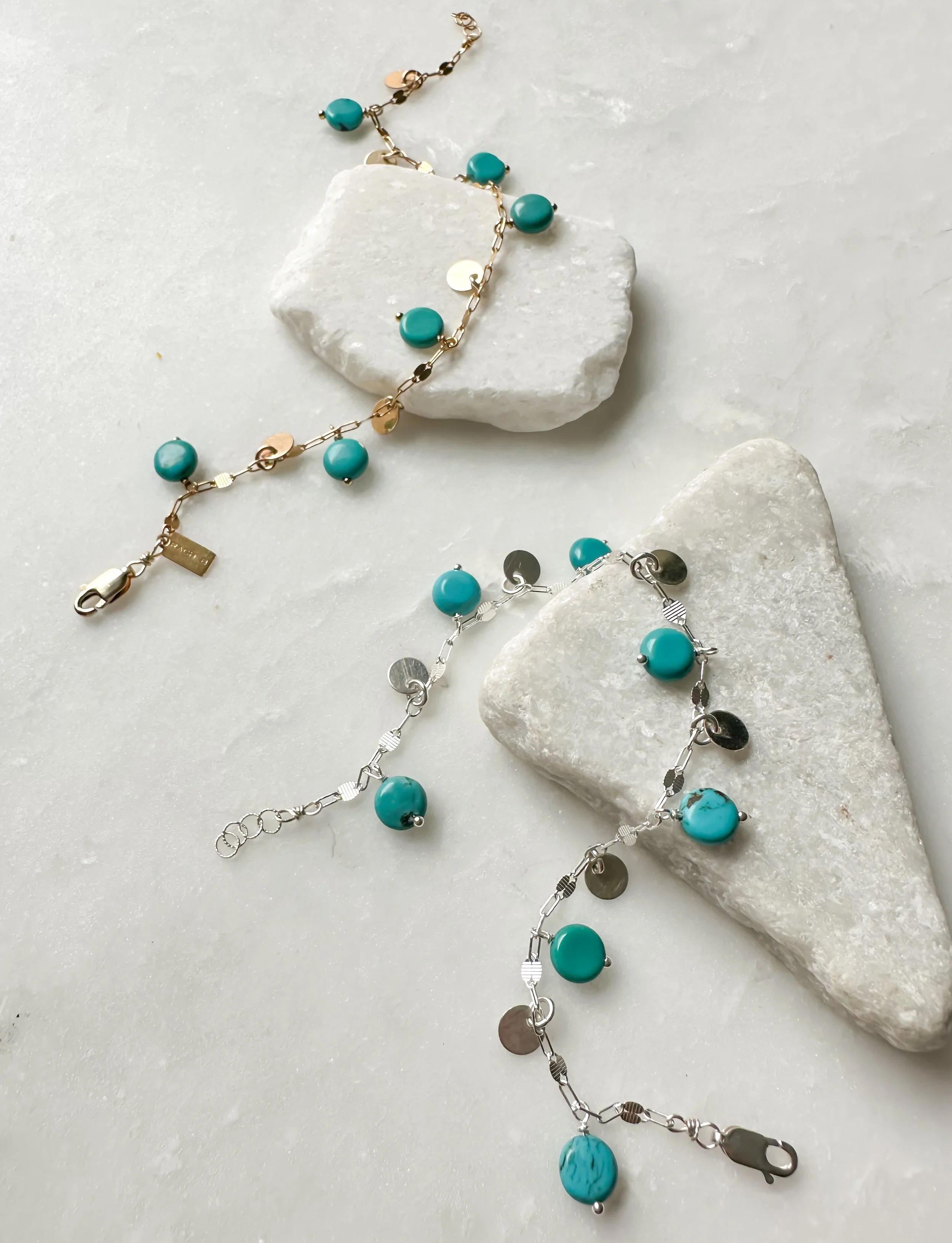 Turquoise coin charm bracelet_Rach B Jewelry_RB1298_2.JPEG