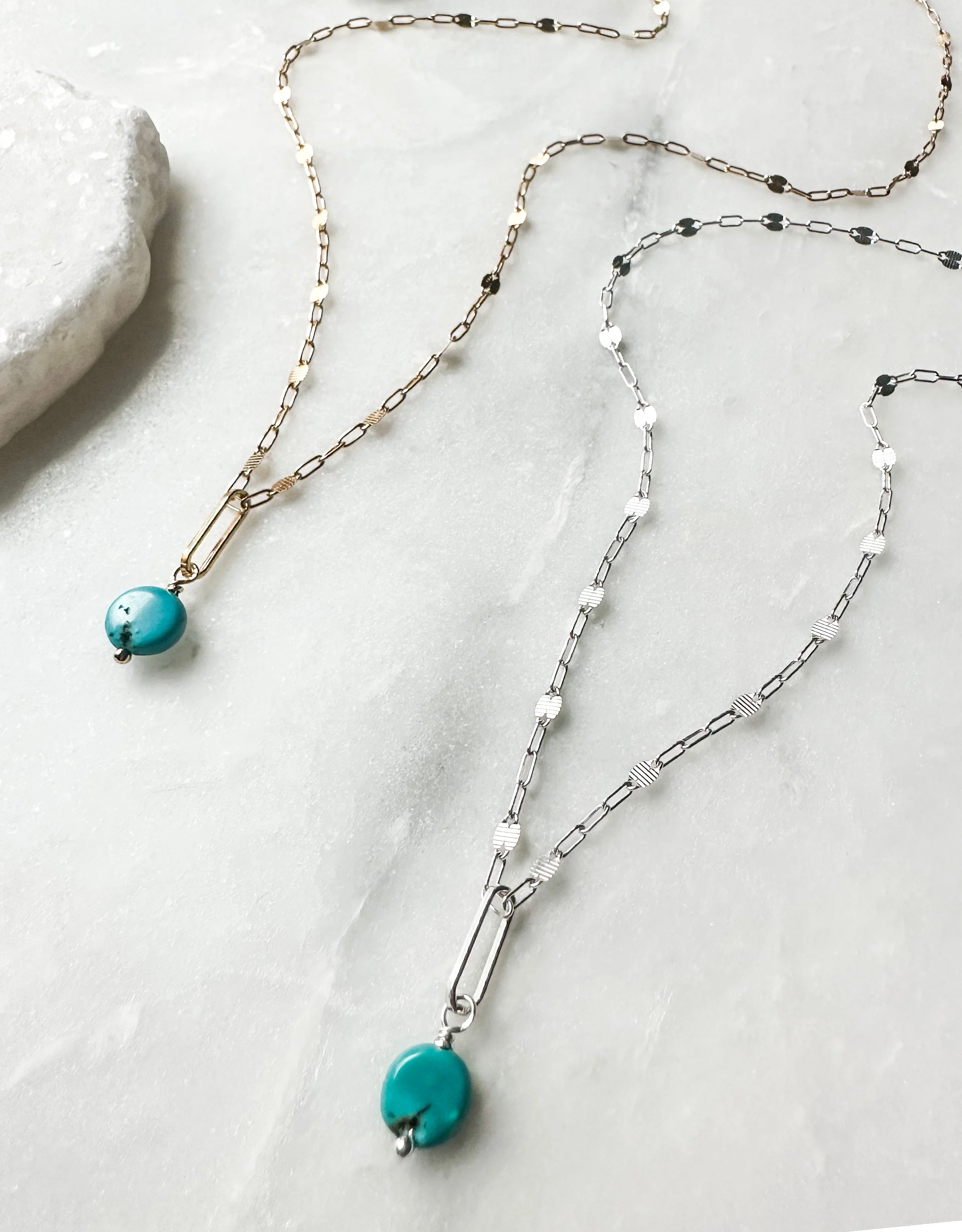 Turquoise coin chain link necklace_Rach B Jewelry_RB1313_4.JPEG