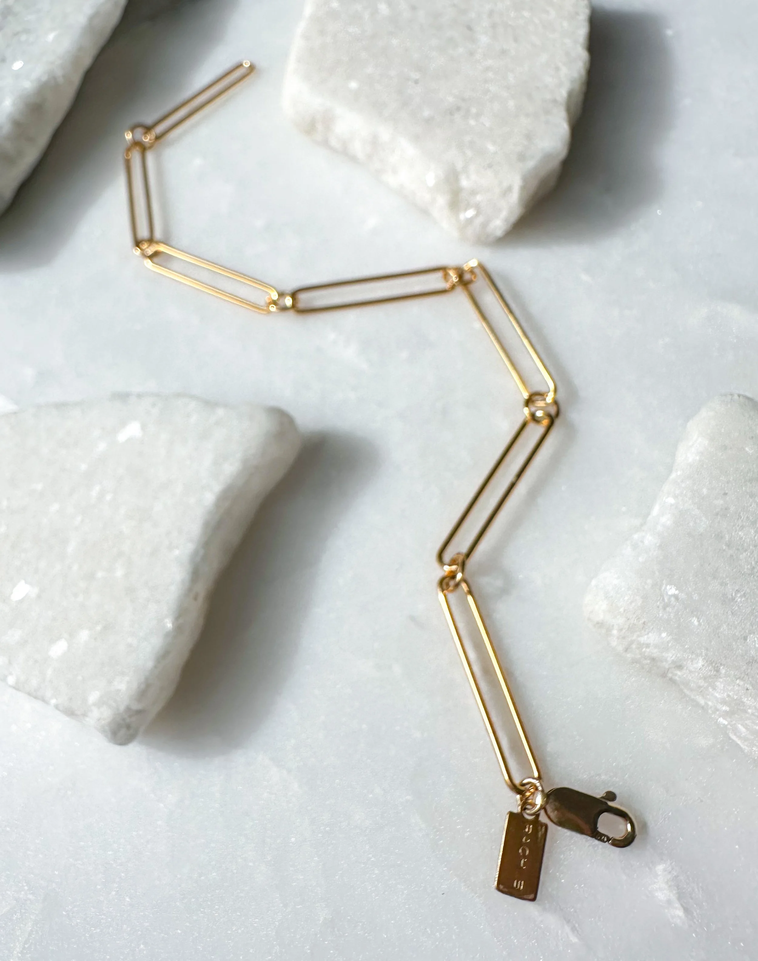 14k gold link bracelet