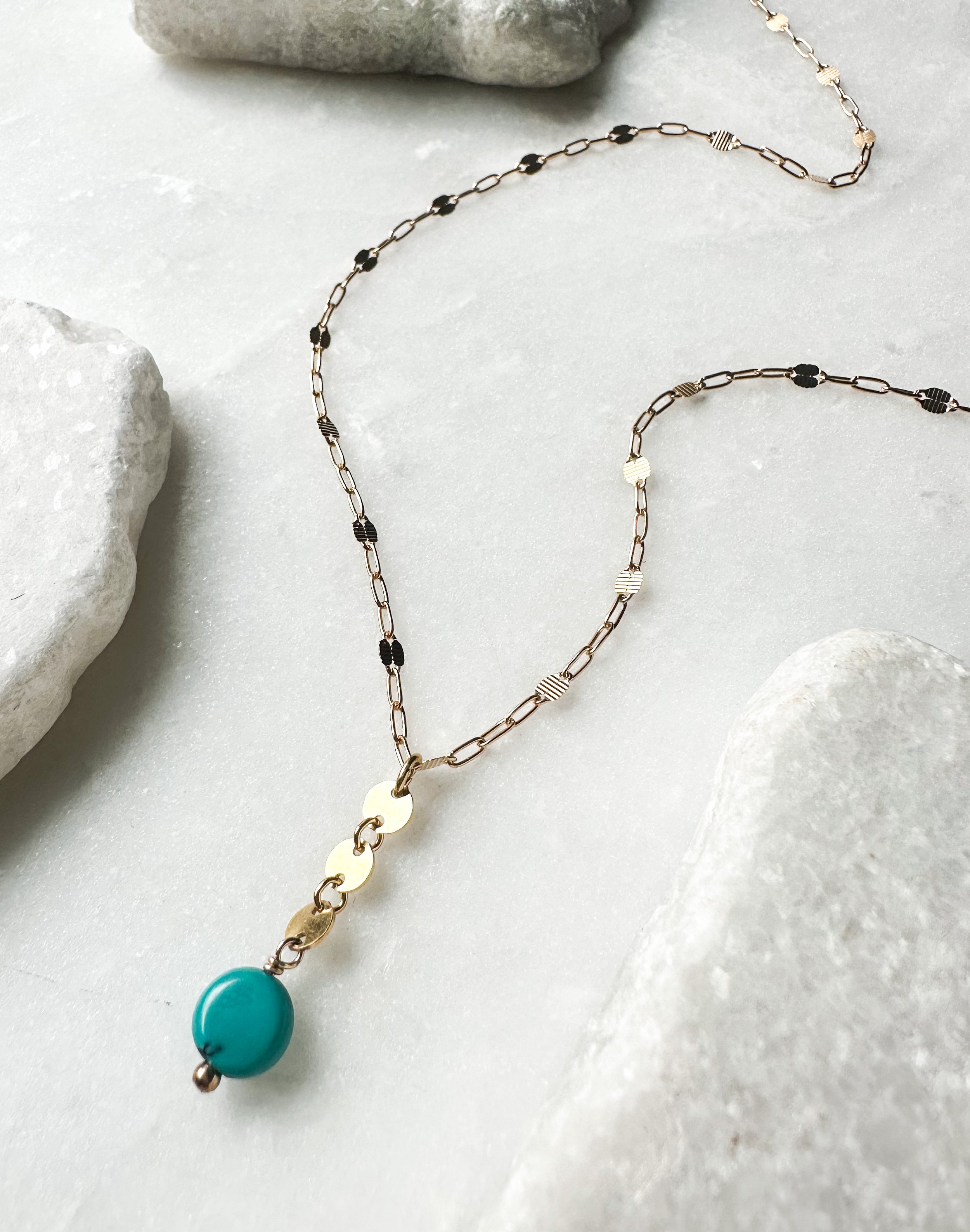 Turquoise coin drop necklace_Rach B Jewelry_RB1308_3.JPEG