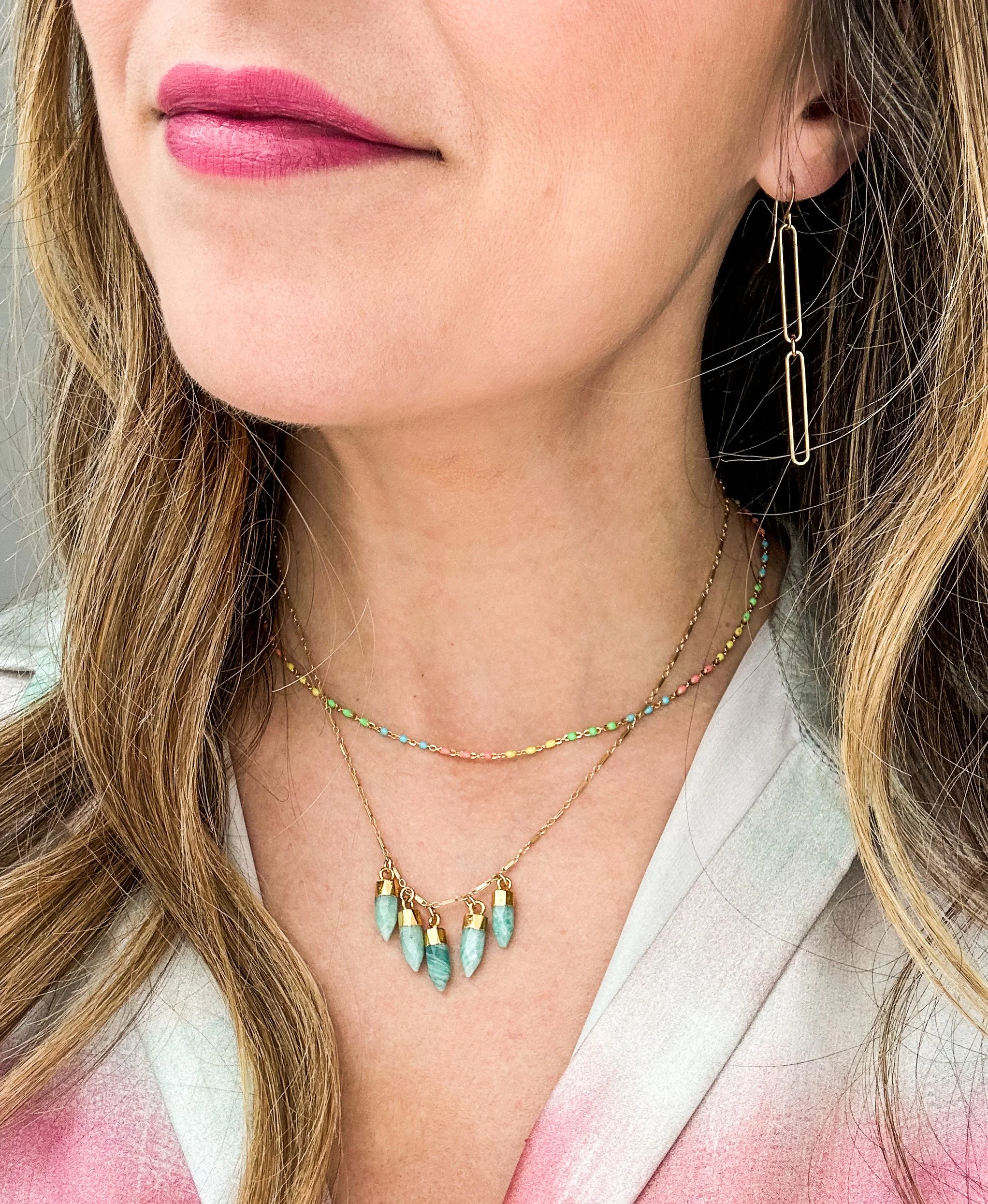 Golden chain earrings