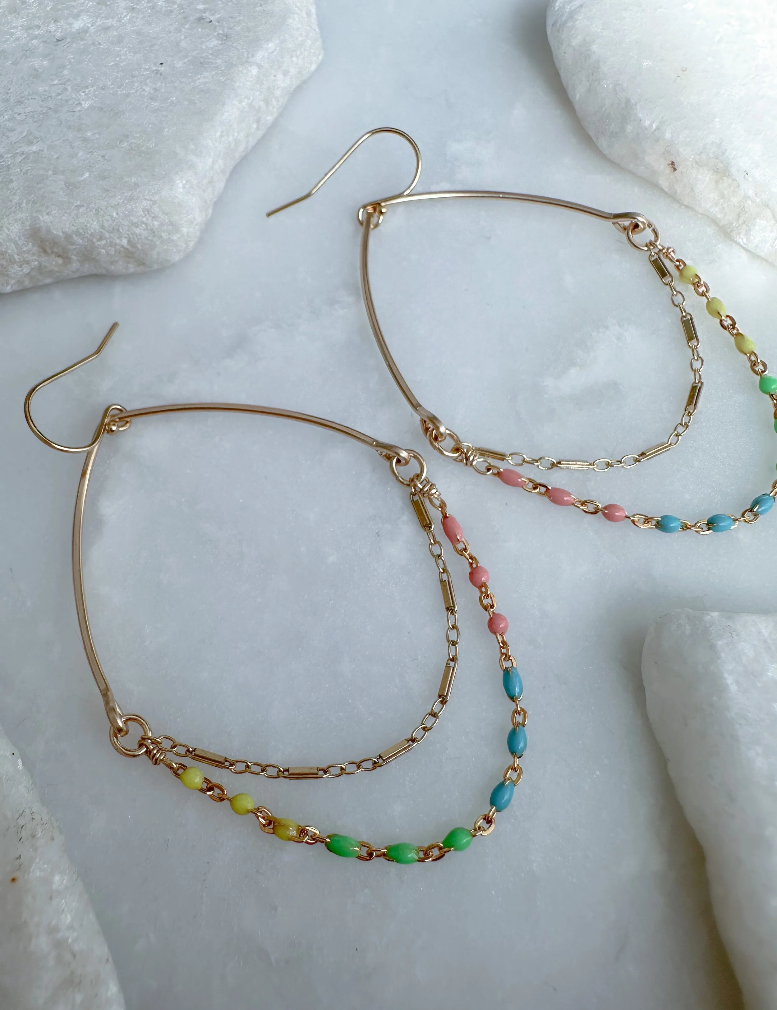 colorful chain earring