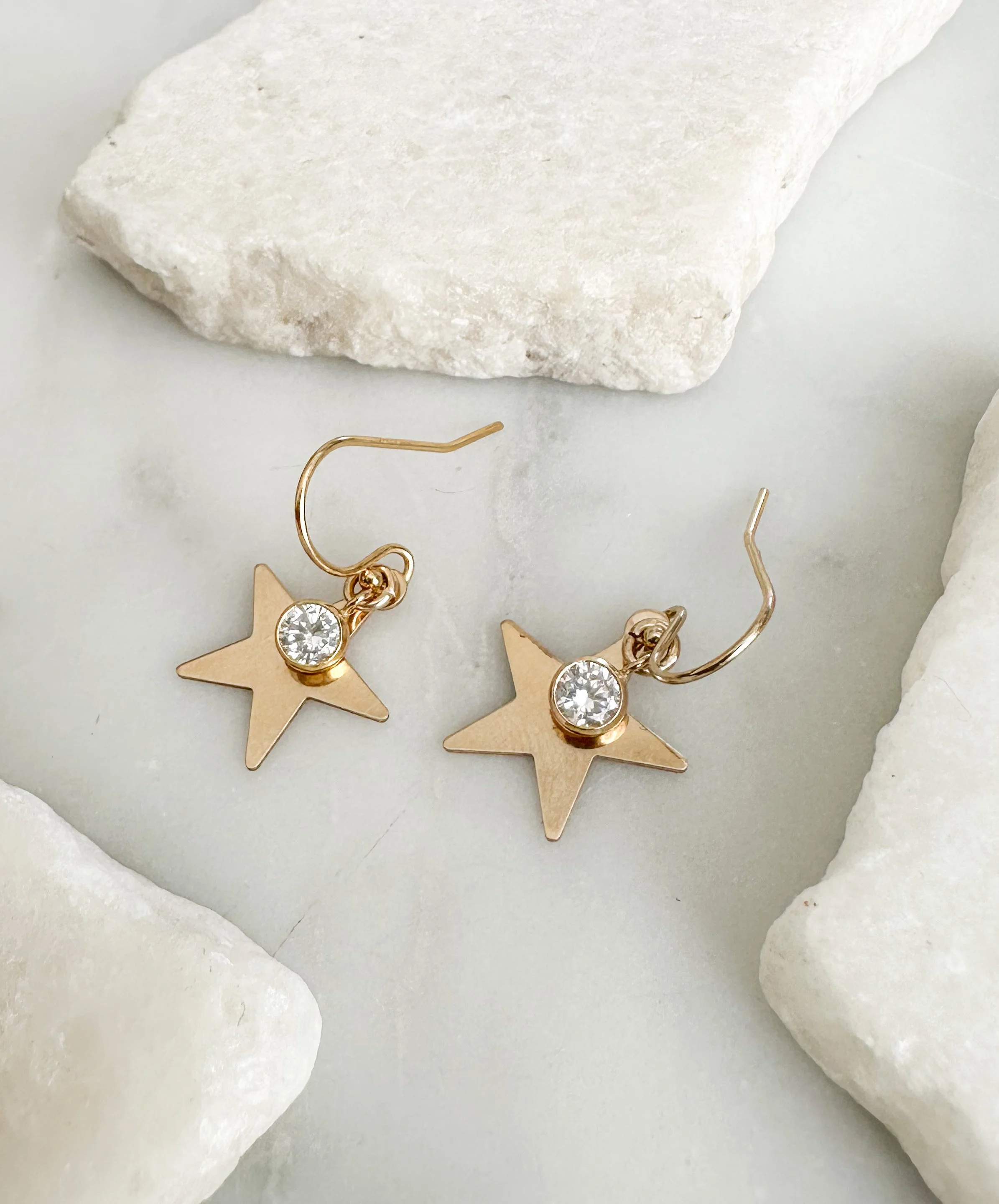 Petite star charm hook earring // 14k gold fill