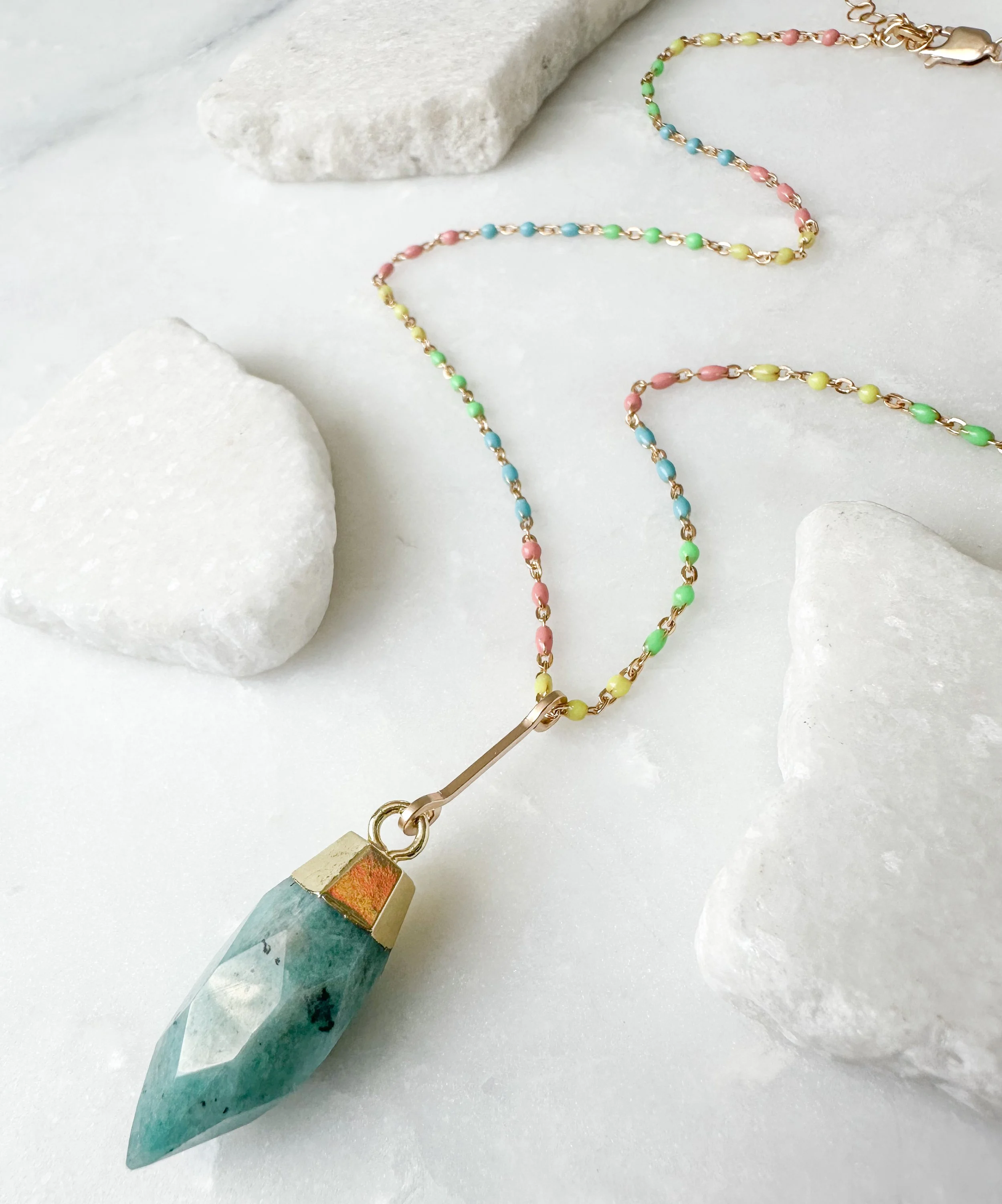 cheerful enamel chain necklace