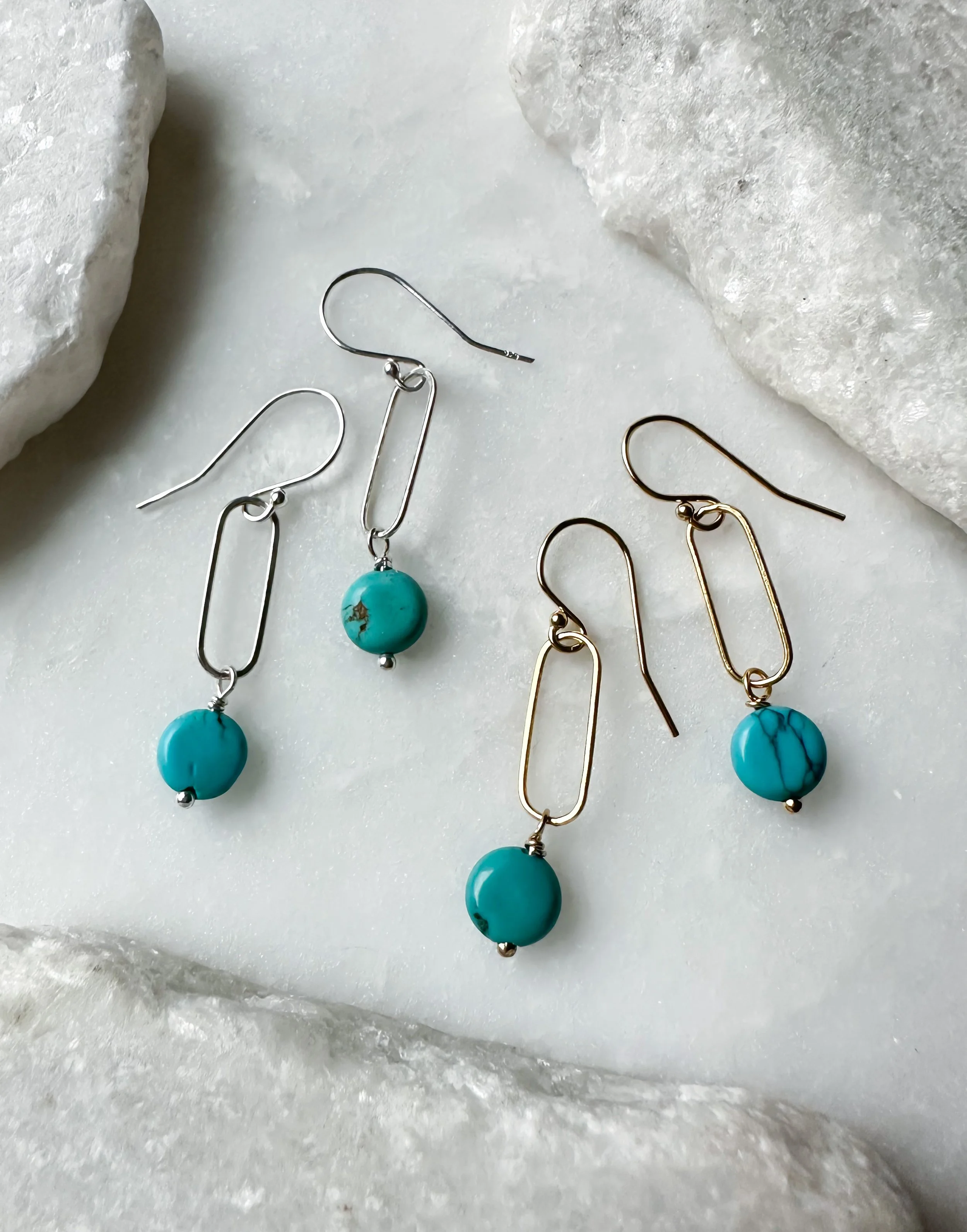 Turquoise coin link earring_Rach B Jewelry_RB1289_2.JPEG